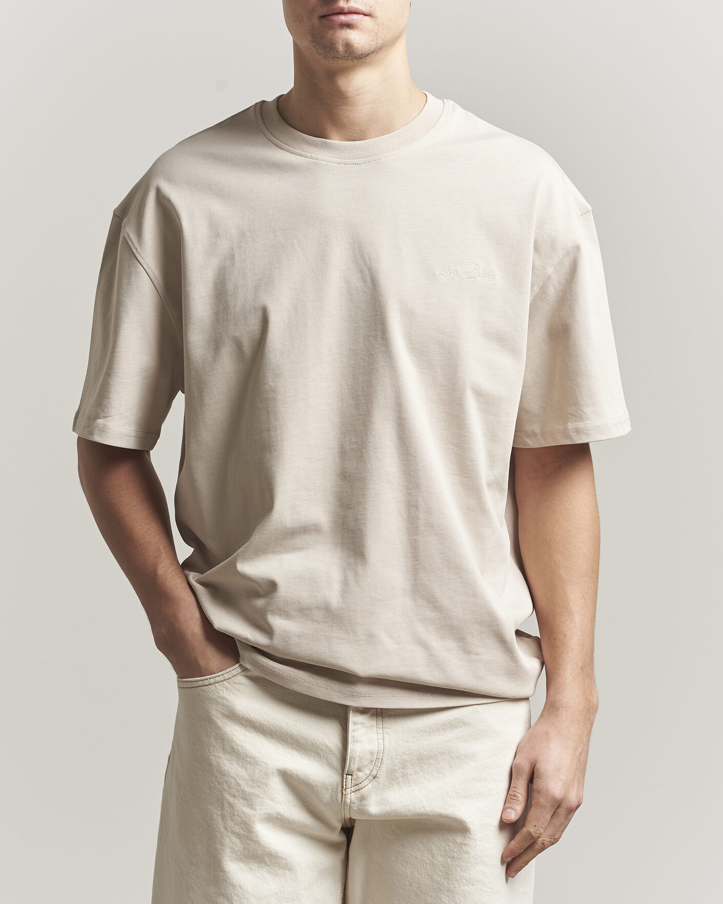 Heren | T-shirts | LES DEUX | Crew T-Shirt Light Sand