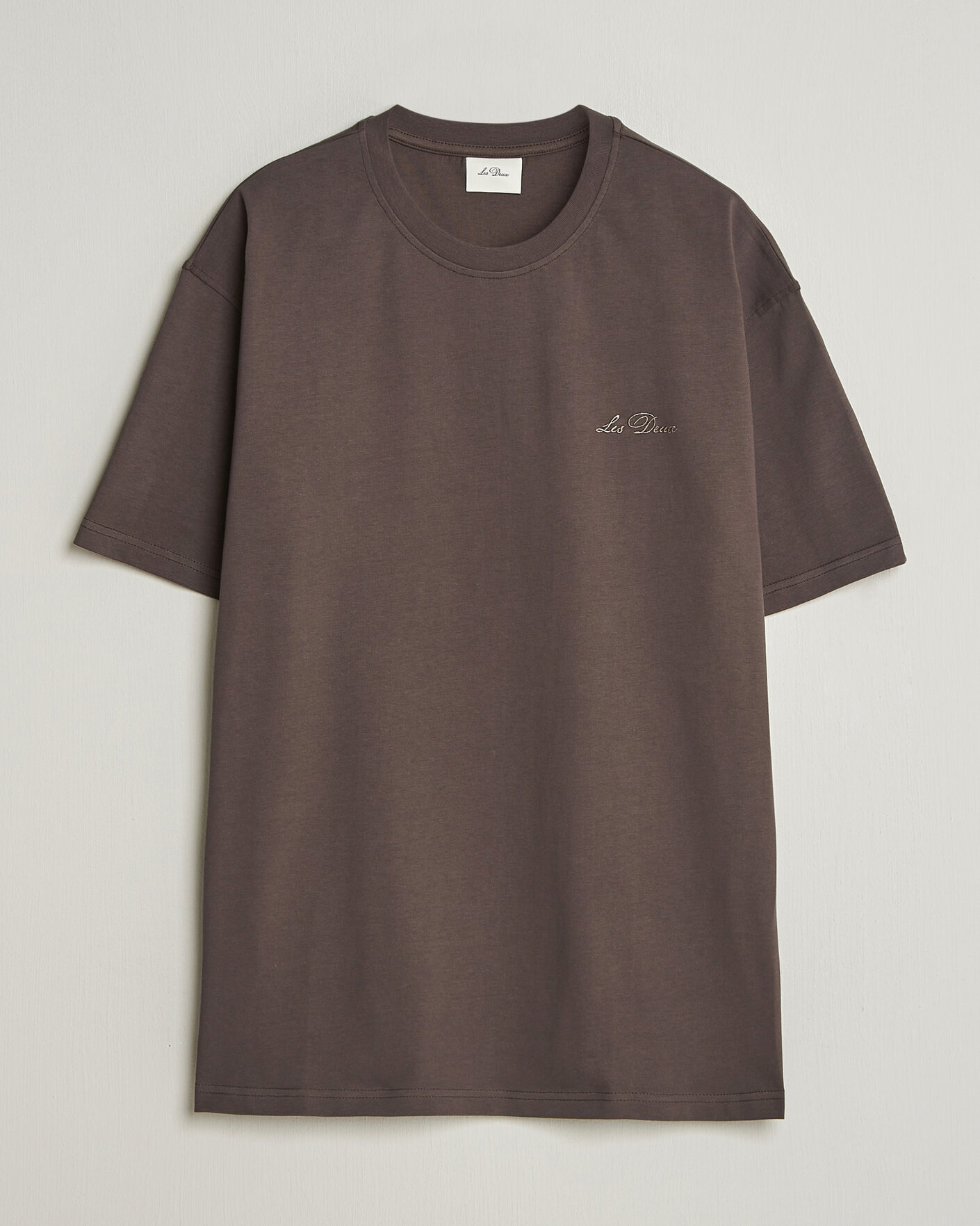 Heren | T-shirts | LES DEUX | Crew T-Shirt Coffee Brown