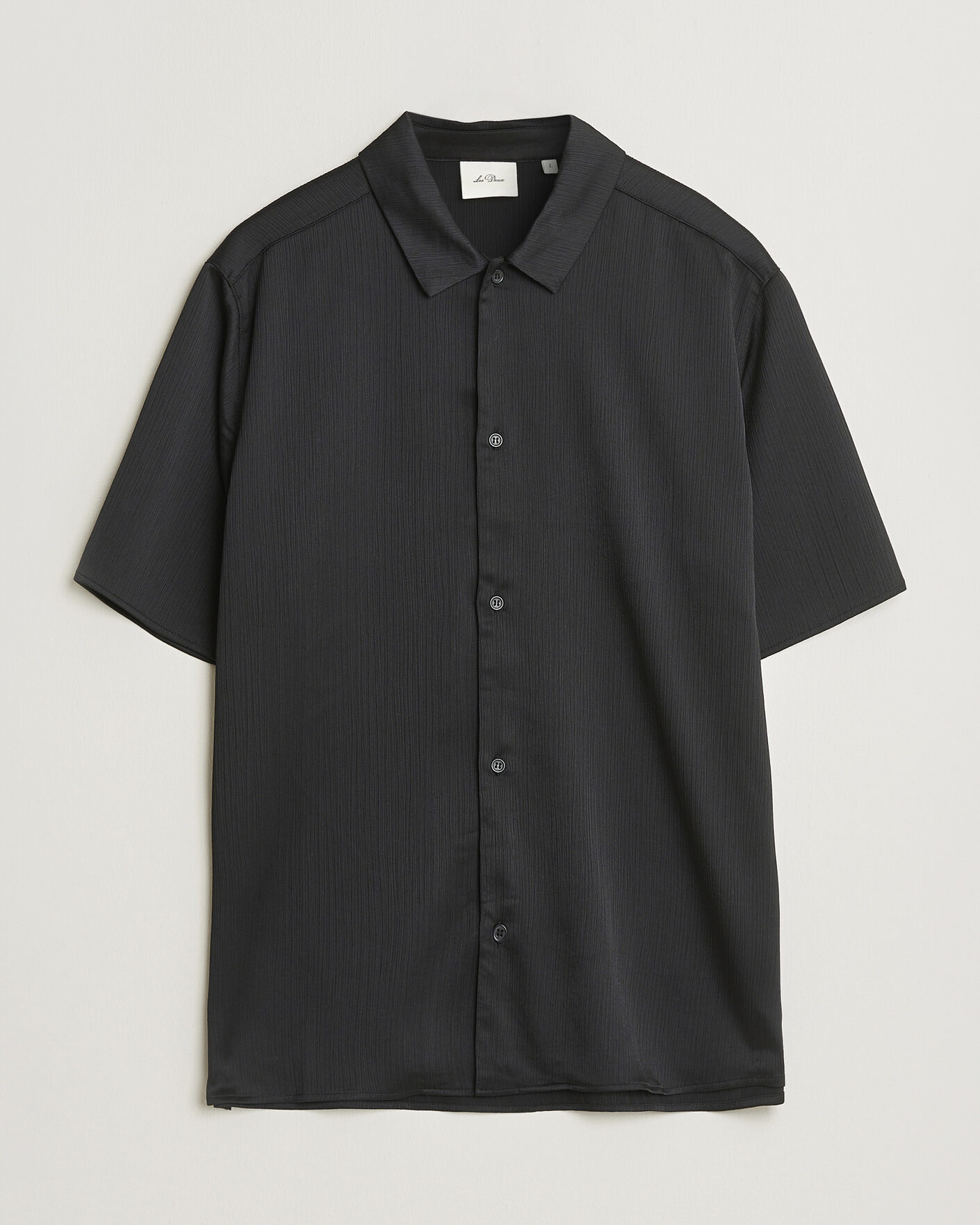 Heren | Overhemden | LES DEUX | Hector Plissé Short Sleeve Shirt Black