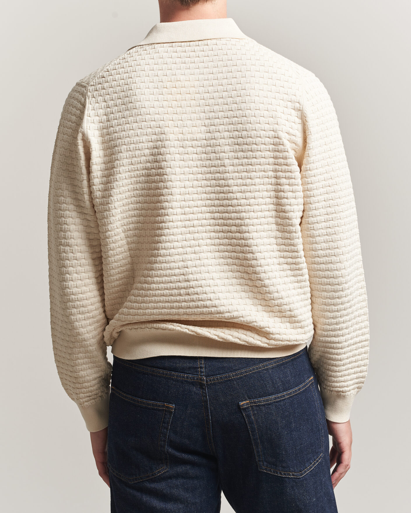 Heren | Truien | LES DEUX | Billy Weave Knitted Polo Light Ivory