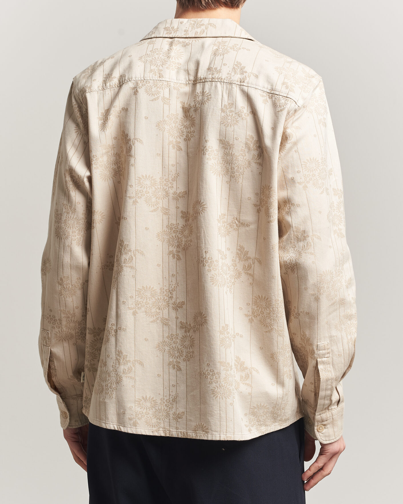 Heren | Overhemden | LES DEUX | Jasper Flower Jaquard Shirt Oyster Grey/White
