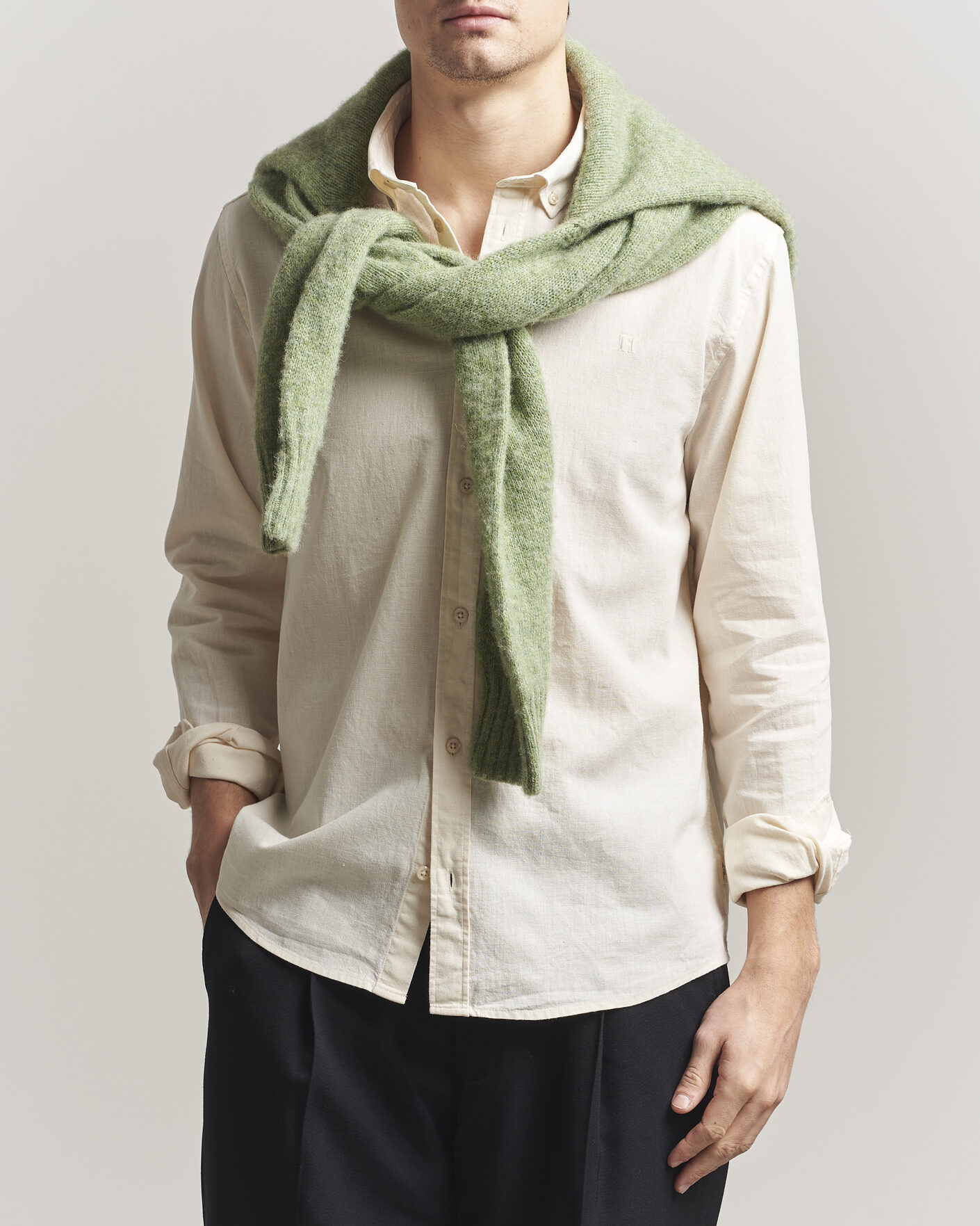 Heren | Overhemden | LES DEUX | Konrad Cotton/Linen Shirt Eggnog White