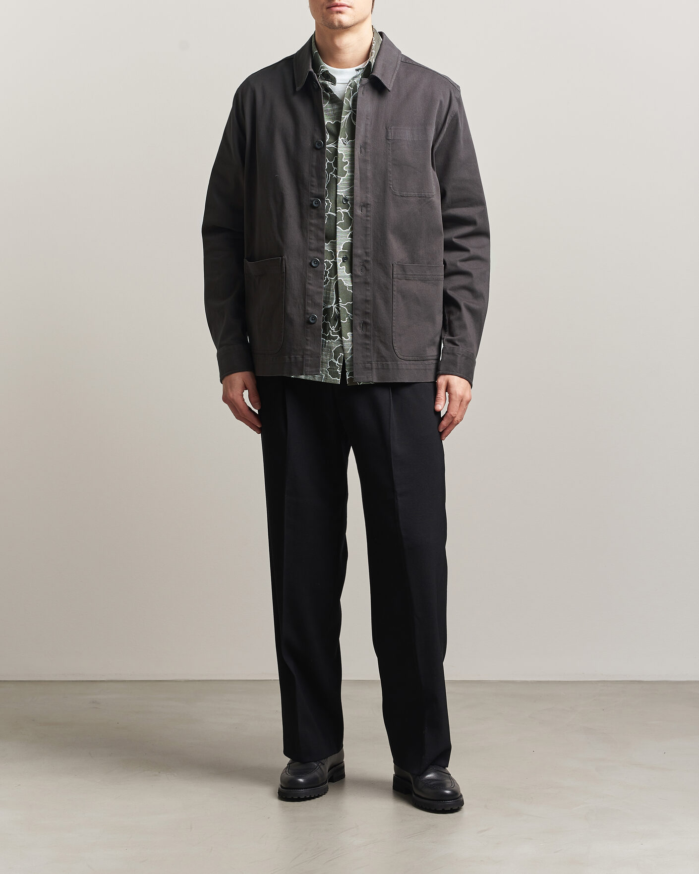 Heren | Overhemden | LES DEUX | Layton Cotton Overshirt Black