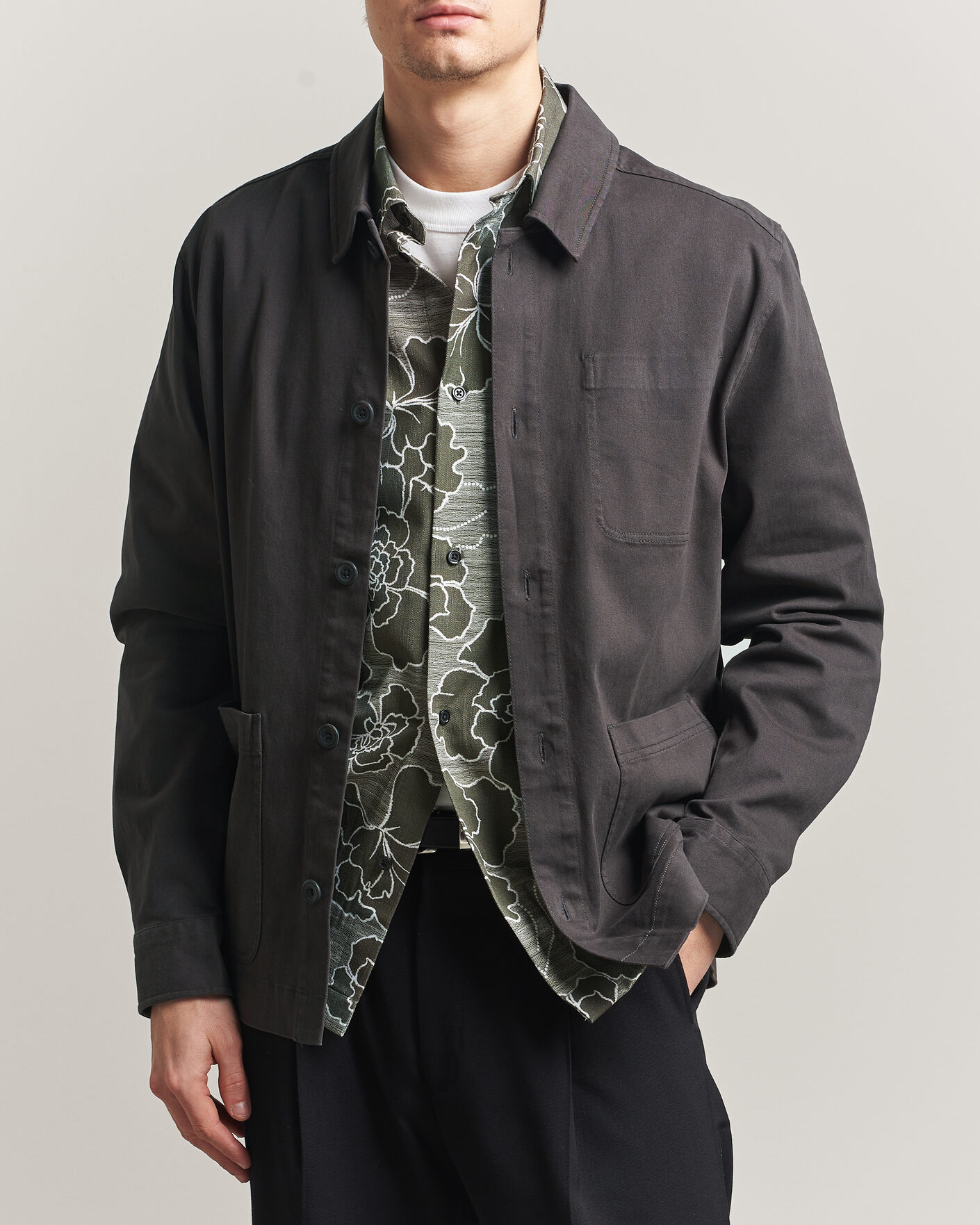 Heren | Overhemden | LES DEUX | Layton Cotton Overshirt Black