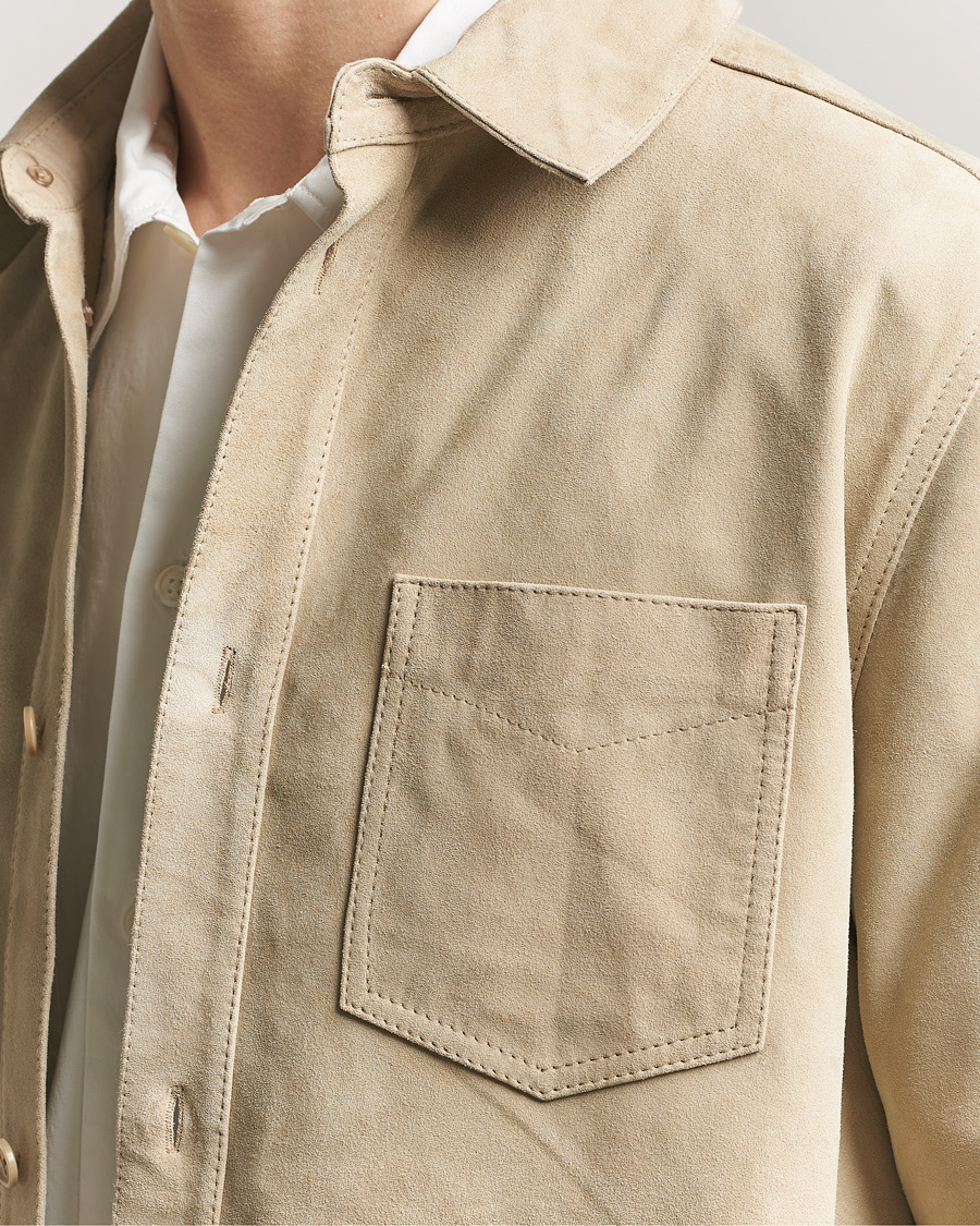 Heren | Overhemden | LES DEUX | Bertram Suede Overshirt Light Sand