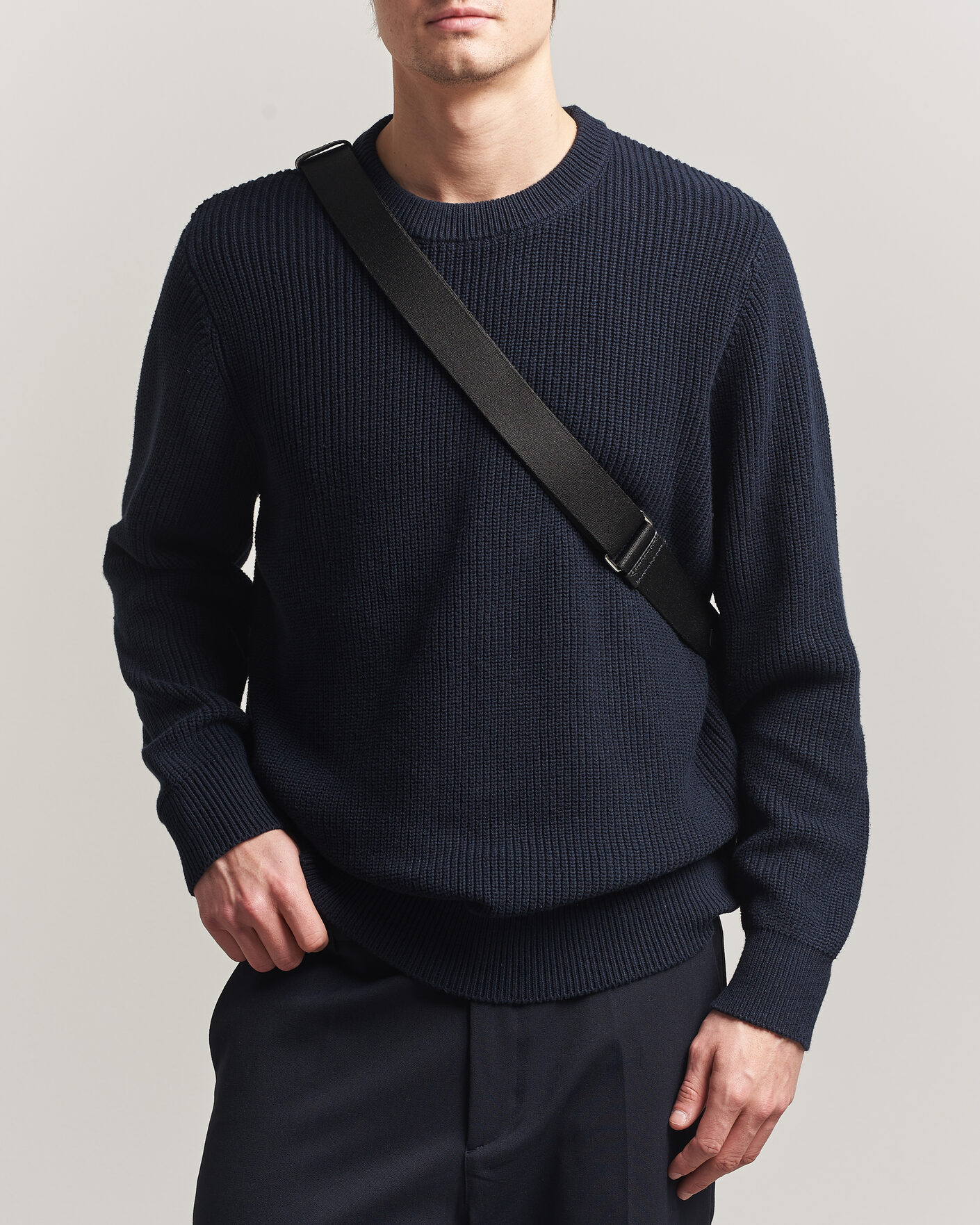 Heren | Truien | LES DEUX | Garry Rib Crew Neck Knit Dark Navy