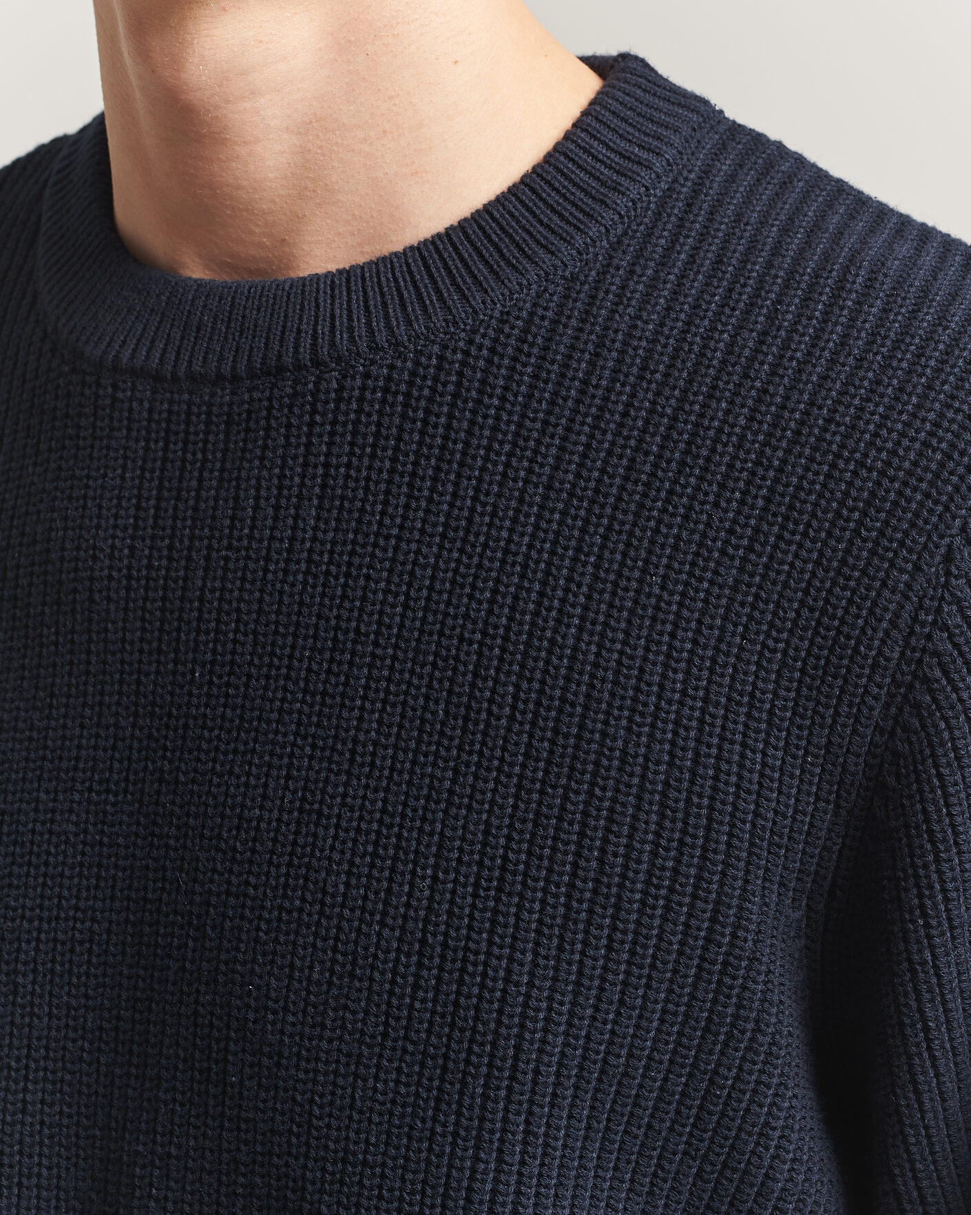 Heren | Truien | LES DEUX | Garry Rib Crew Neck Knit Dark Navy