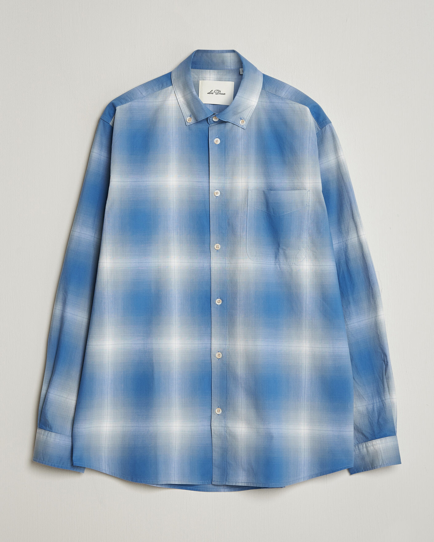 Heren | Overhemden | LES DEUX | Kent Shadowcheck Shirt Palace Blue