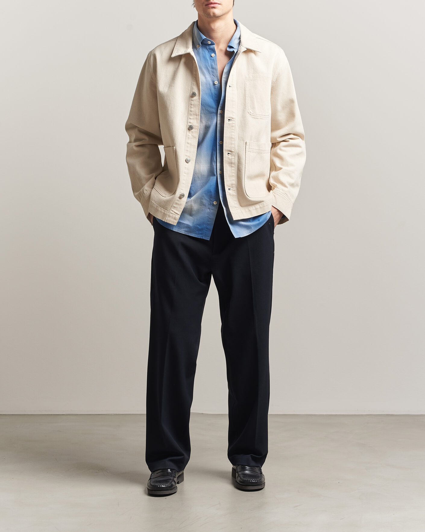Heren | Overhemden | LES DEUX | Layton Denim Overshirt Ivory