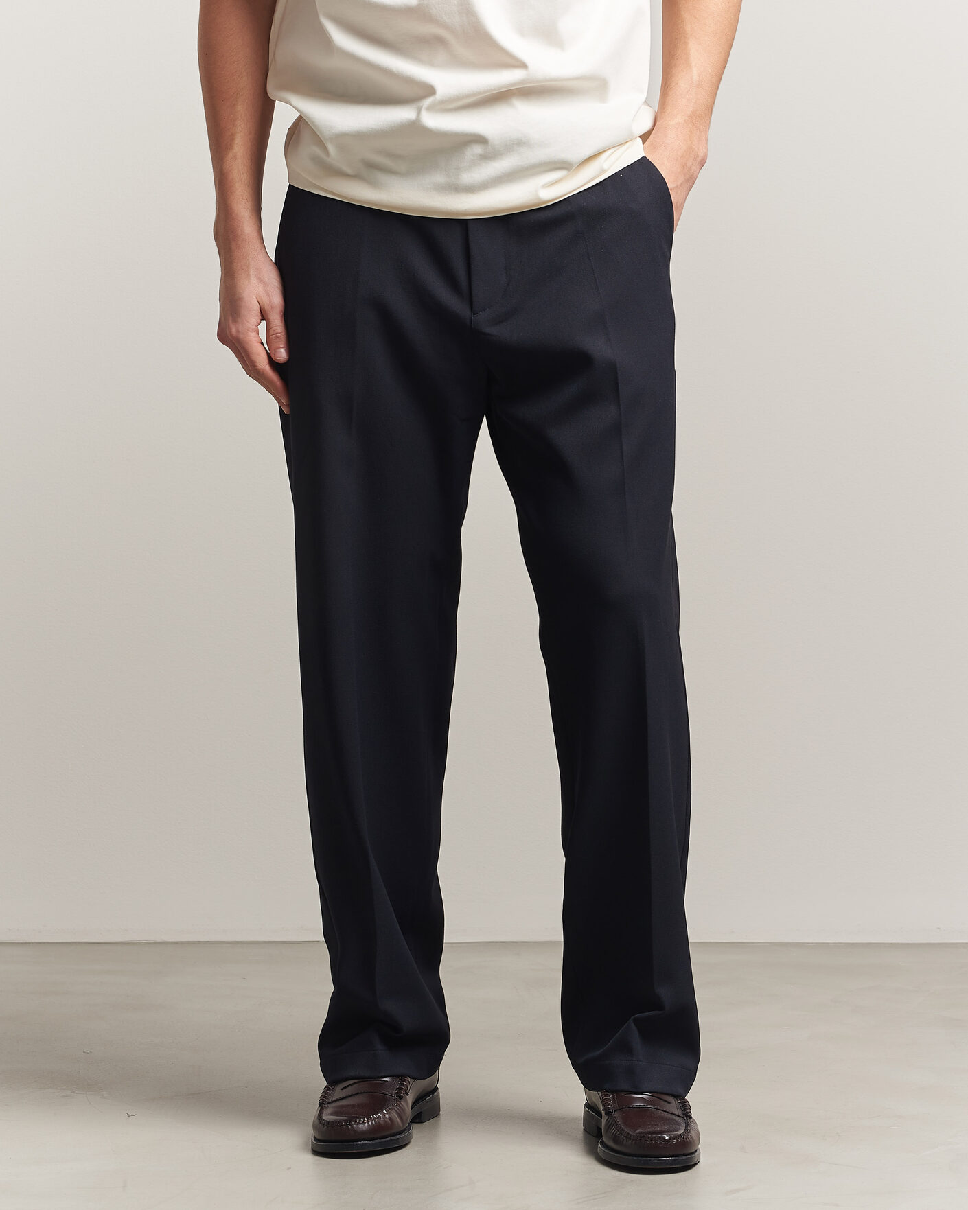Heren | Broeken | LES DEUX | Como Solid Slack Pants Dark Navy
