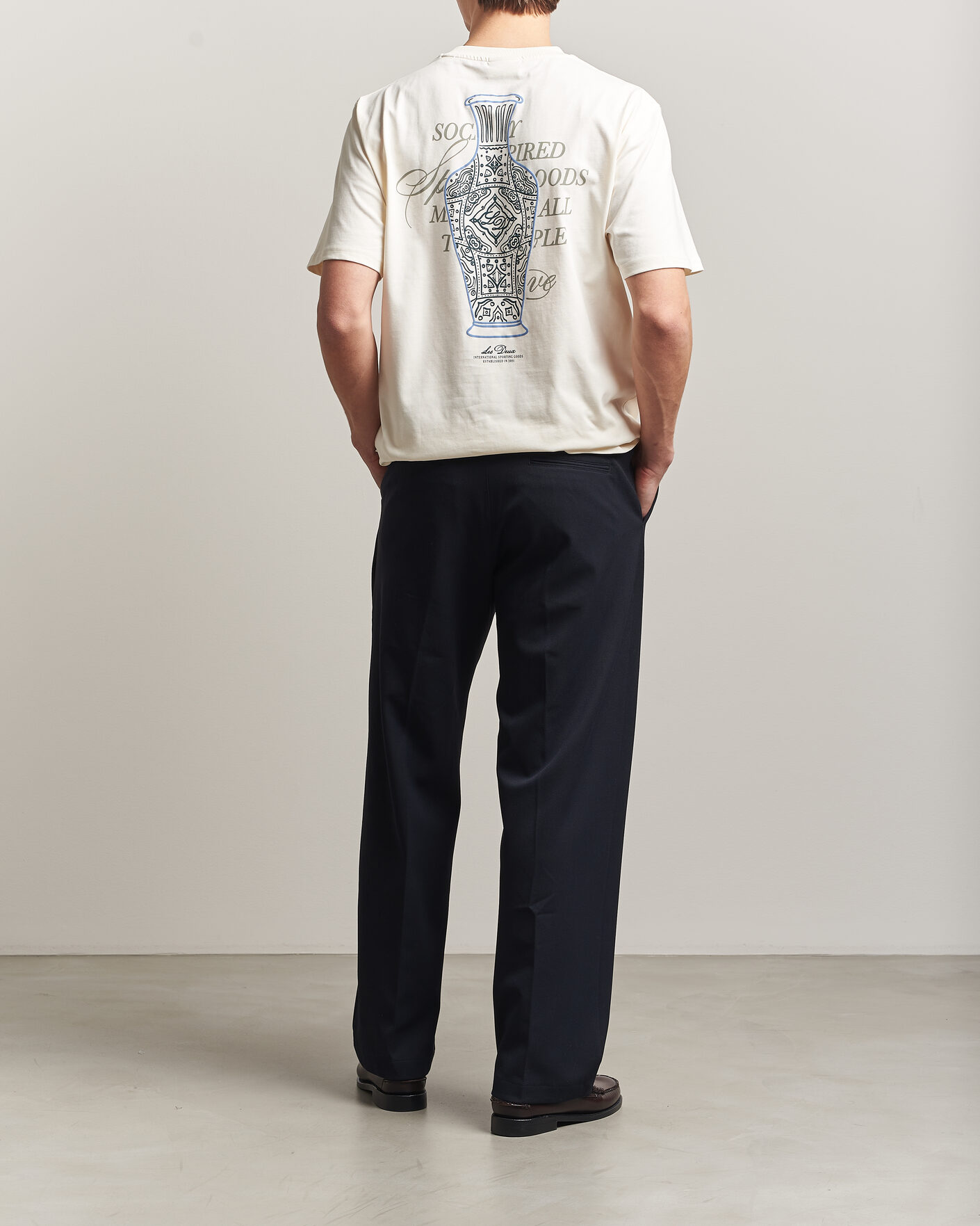 Heren | T-shirts | LES DEUX | Ben Faience T-Shirt Eggnog White