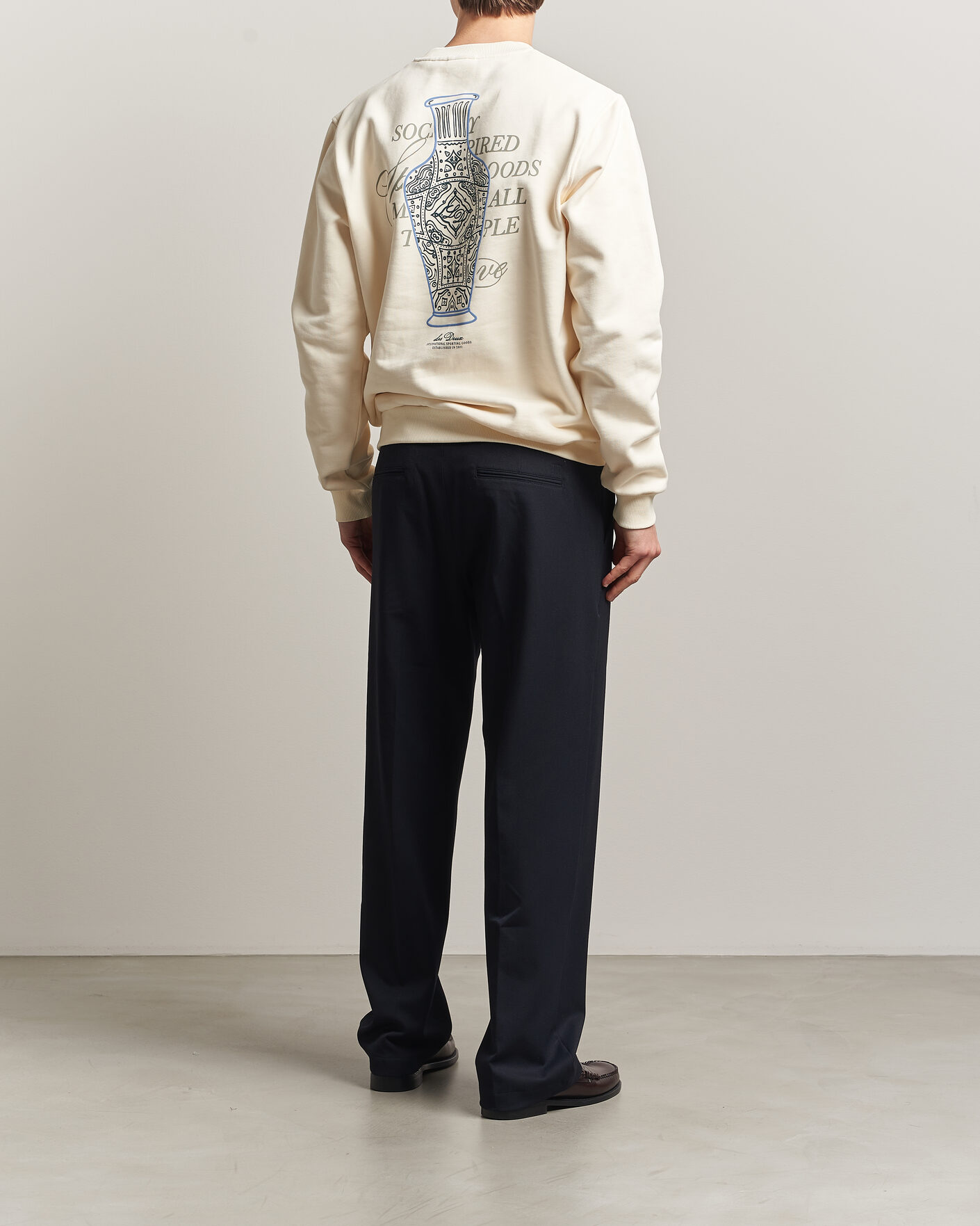 Heren | Truien | LES DEUX | Ben Faience Sweatshirt Eggnog White