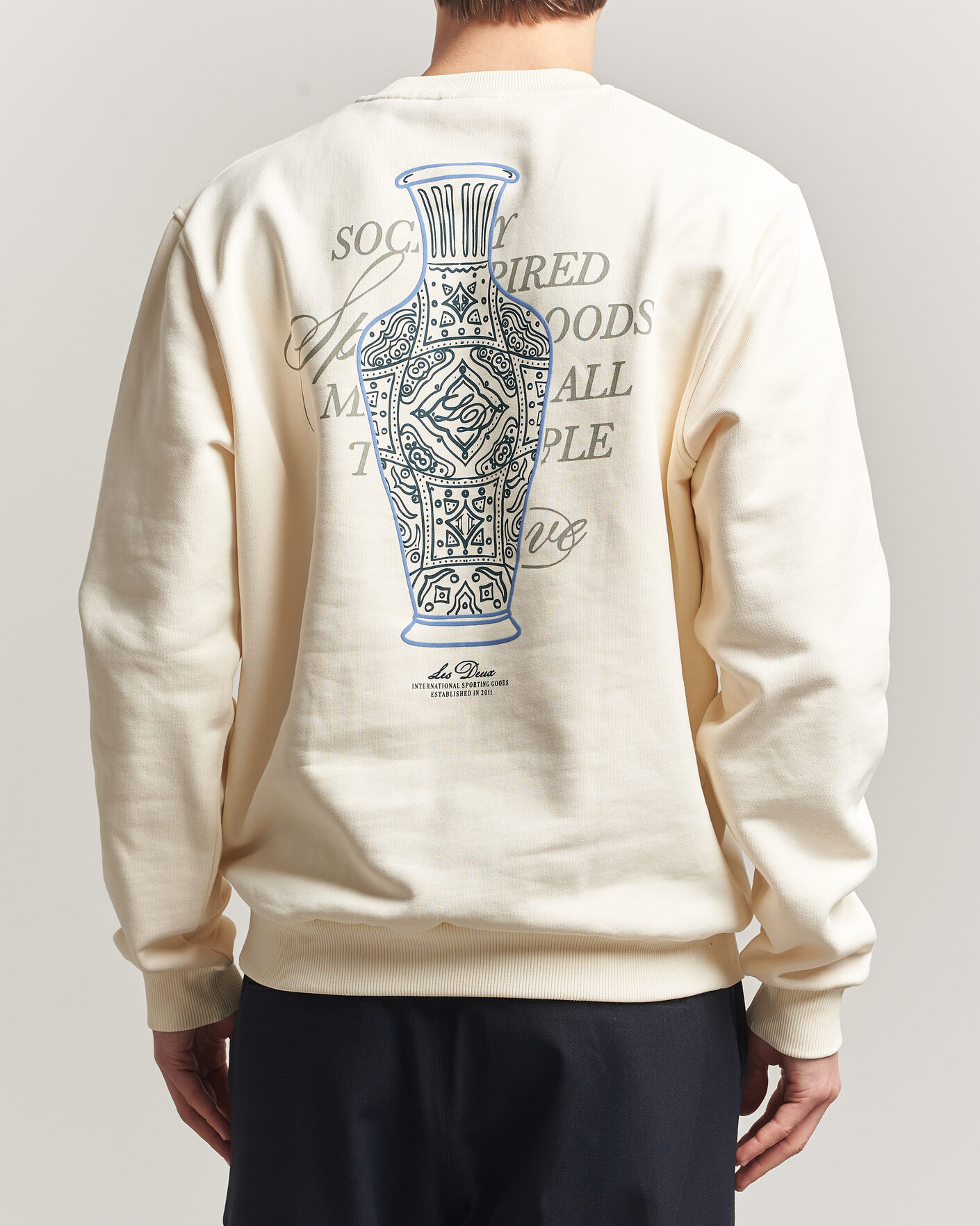 Heren | Truien | LES DEUX | Ben Faience Sweatshirt Eggnog White