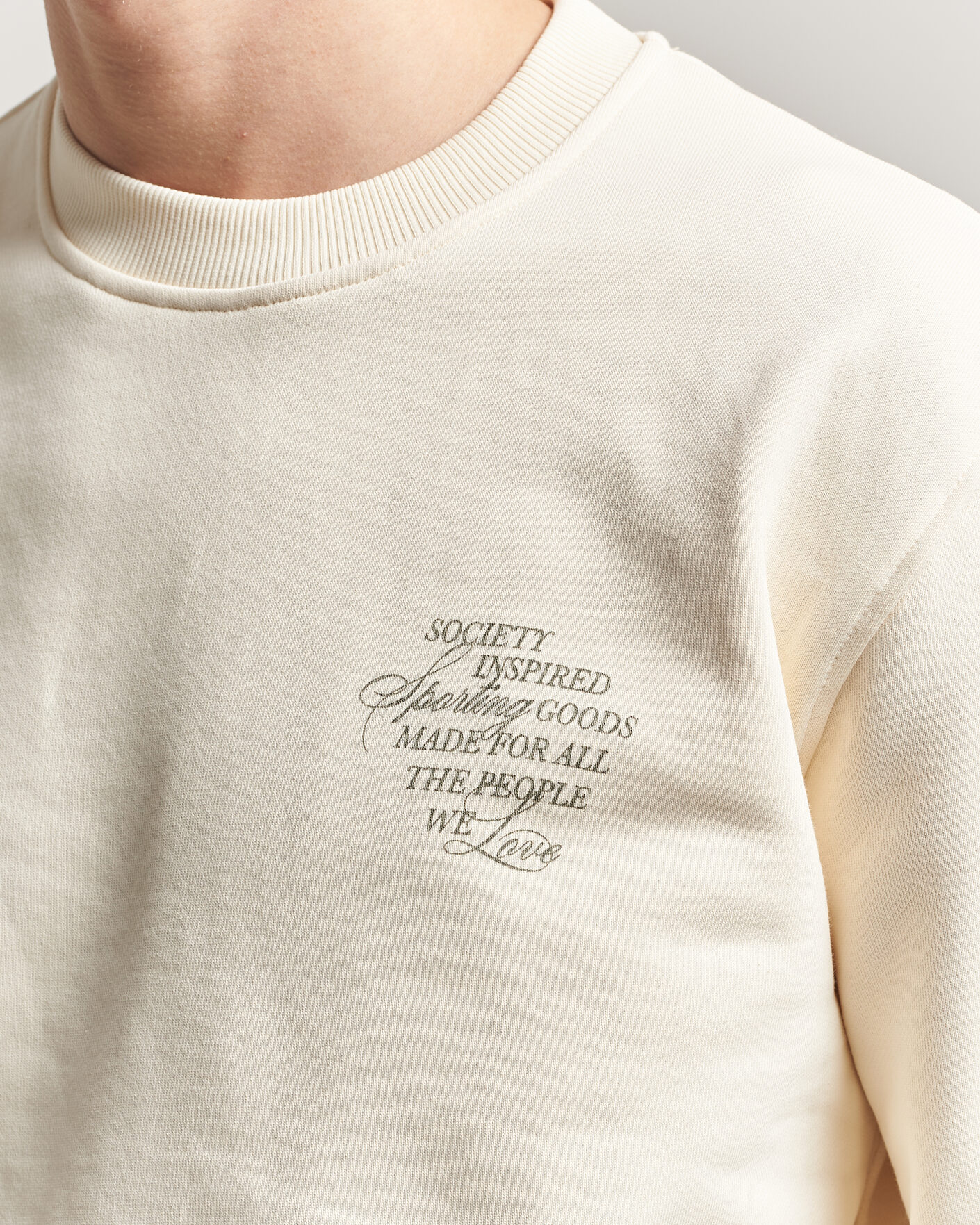 Heren | Truien | LES DEUX | Ben Faience Sweatshirt Eggnog White