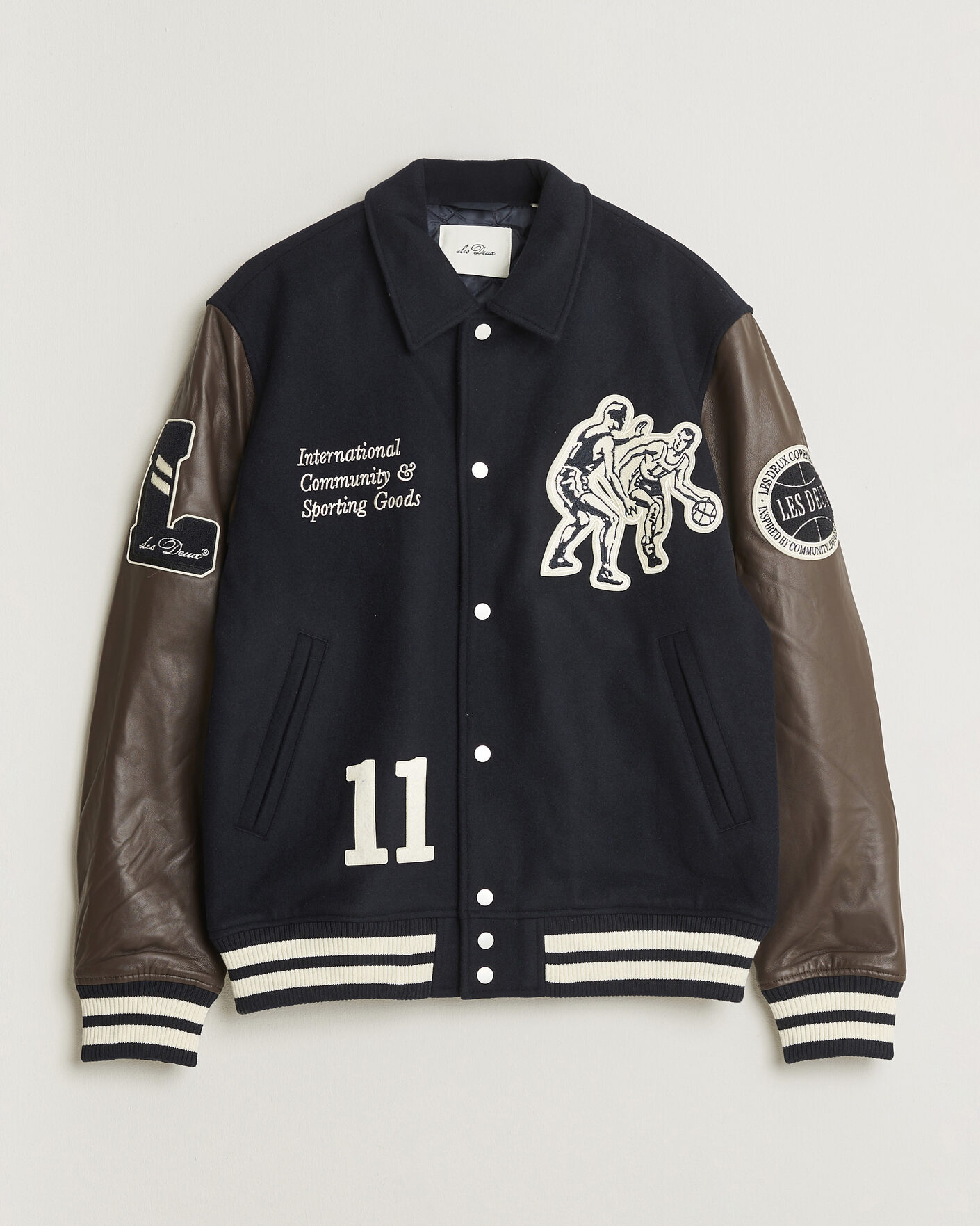 Heren | Jassen | LES DEUX | Basket Varsity Wool Jacket Dark Navy