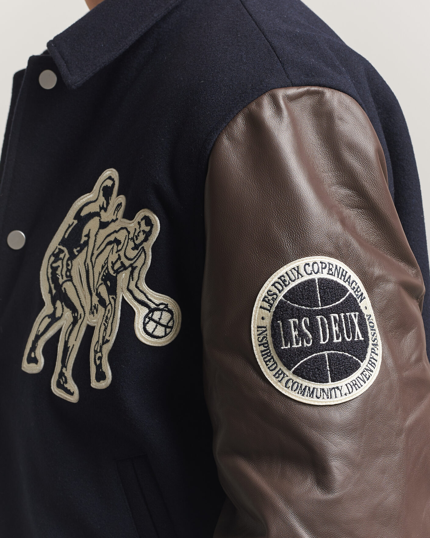 Heren | Jassen | LES DEUX | Basket Varsity Wool Jacket Dark Navy