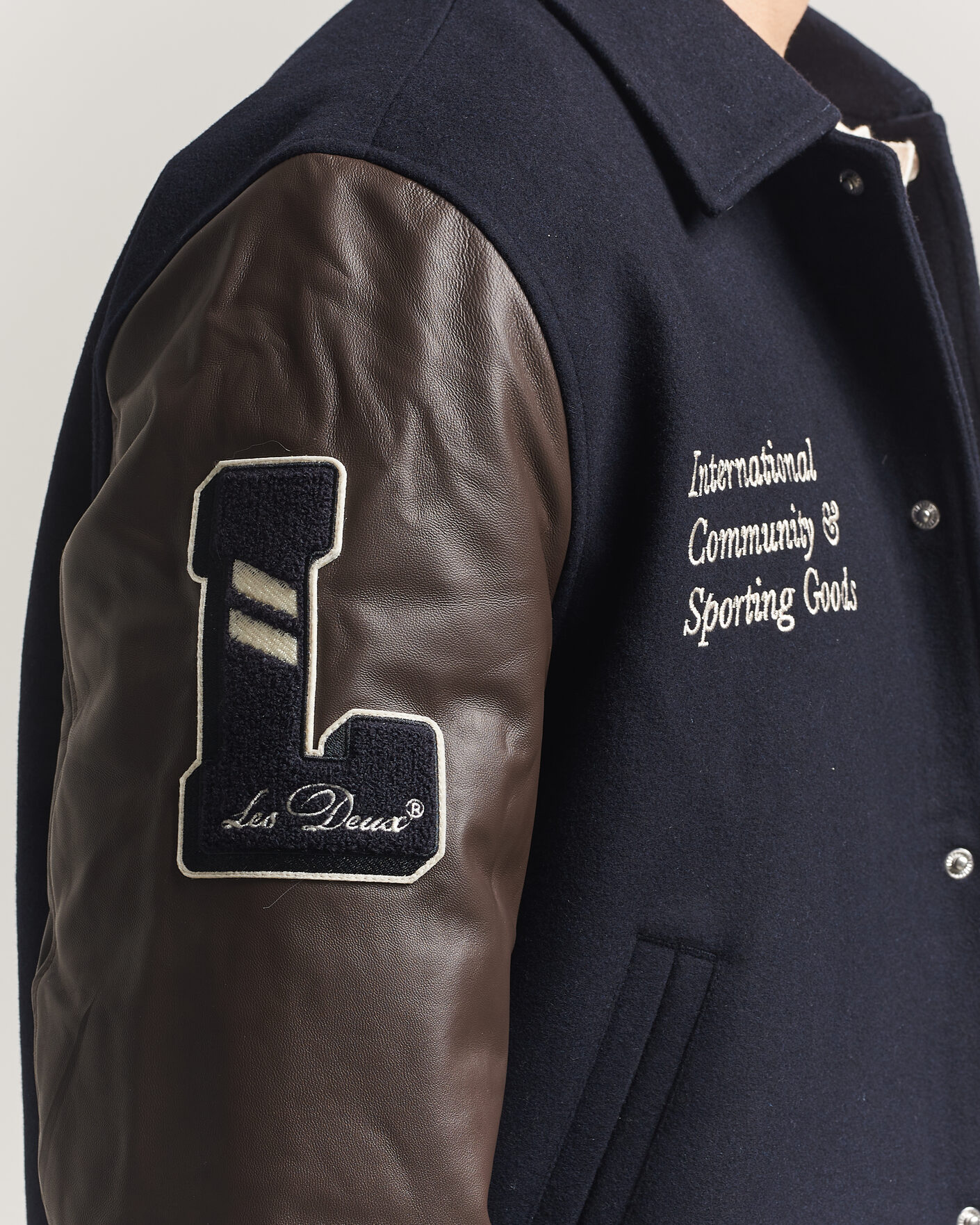 Heren | Jassen | LES DEUX | Basket Varsity Wool Jacket Dark Navy