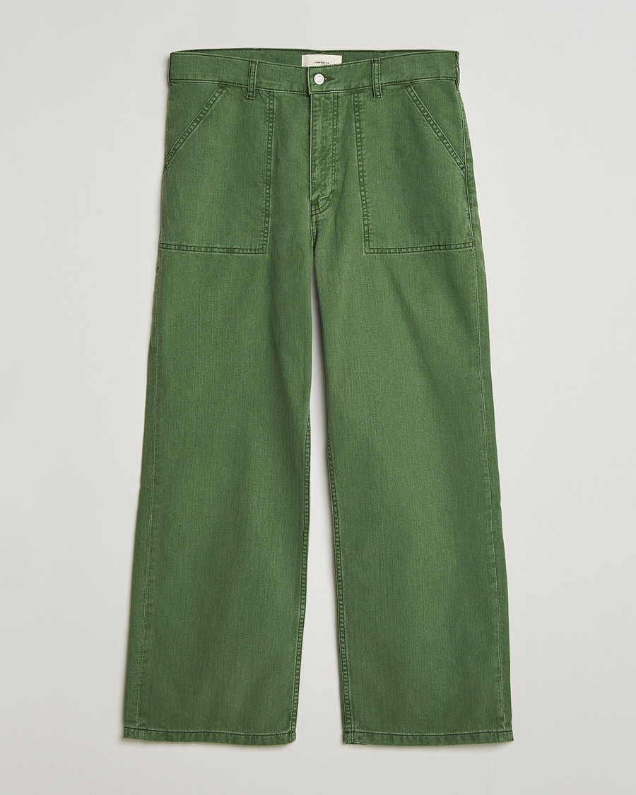Heren | Broeken | Jeanerica | Genua Herringbone Worker Chino Chevron Green
