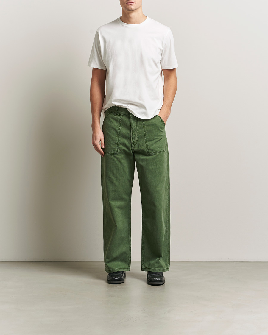 Heren | Broeken | Jeanerica | Genua Herringbone Worker Chino Chevron Green