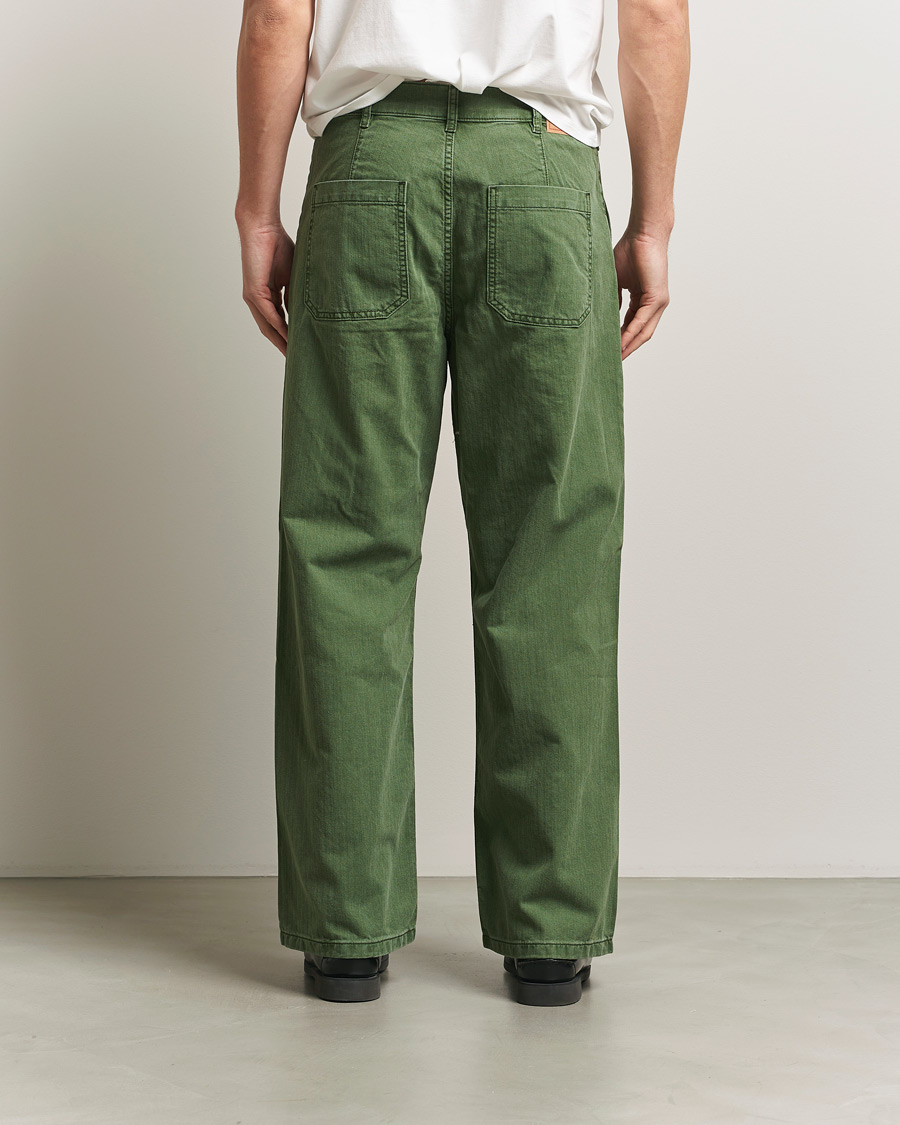 Heren | Broeken | Jeanerica | Genua Herringbone Worker Chino Chevron Green