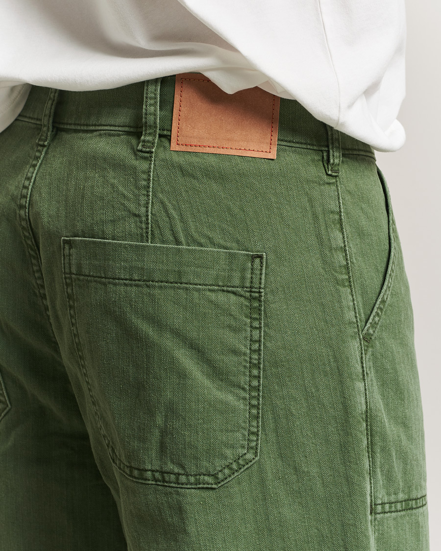 Heren | Broeken | Jeanerica | Genua Herringbone Worker Chino Chevron Green