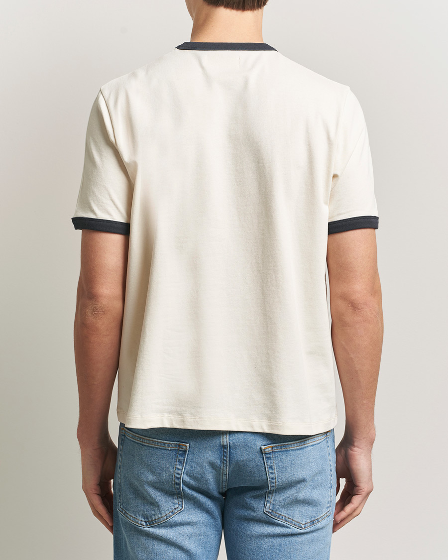 Heren | T-shirts | Jeanerica | Ringer Crew Neck T-Shirt Off White