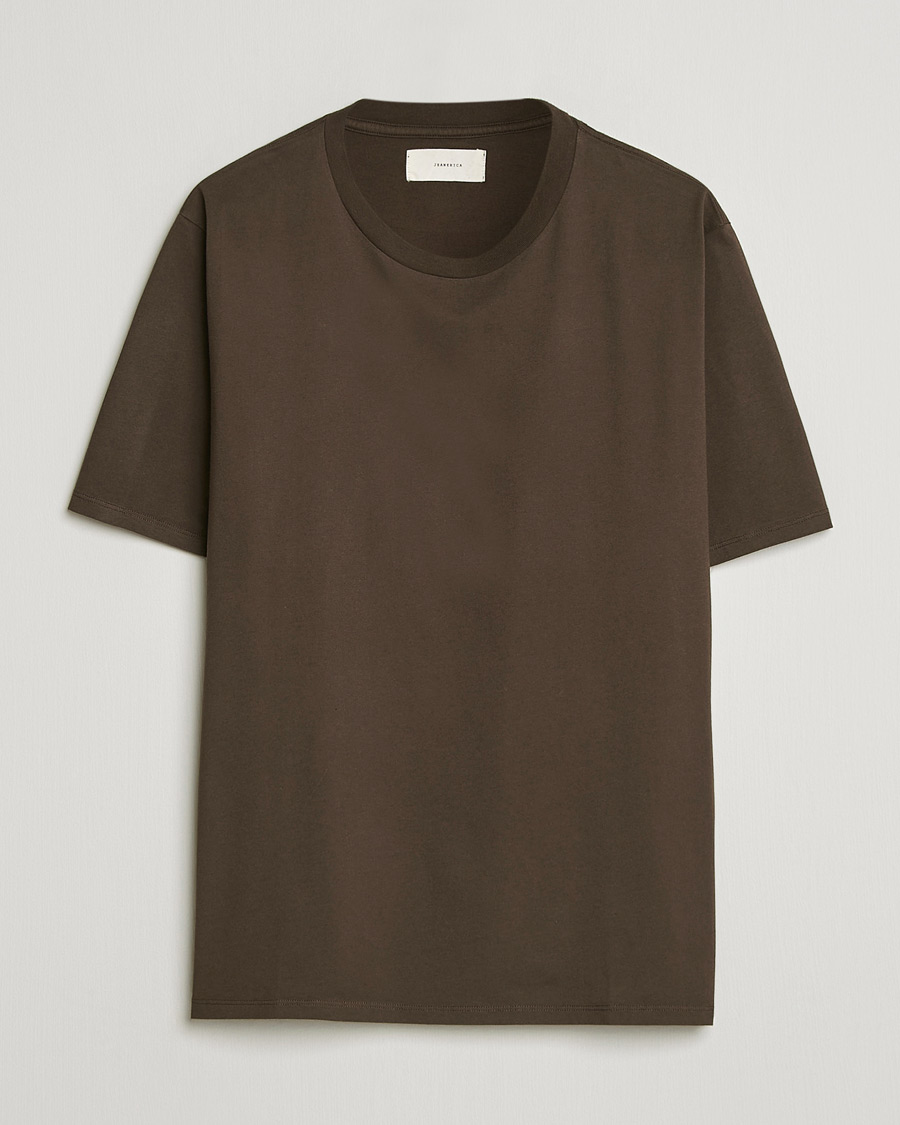 Heren | T-shirts | Jeanerica | Delon Crew Neck T-Shirt Brown