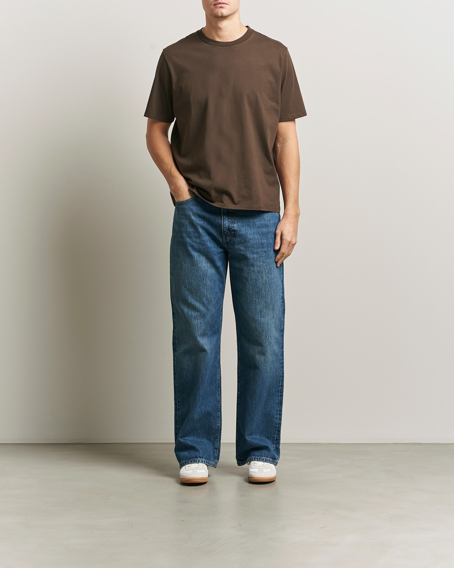 Heren | T-shirts | Jeanerica | Delon Crew Neck T-Shirt Brown