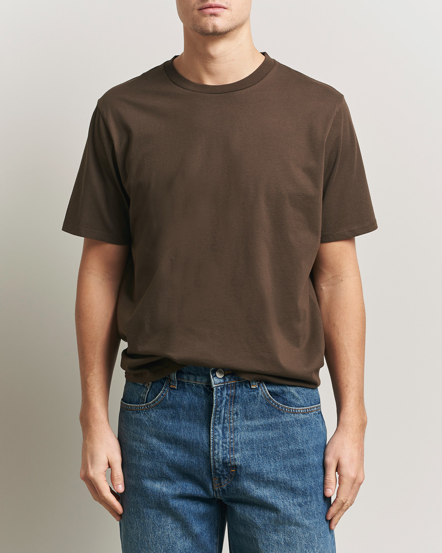 Heren | T-shirts | Jeanerica | Delon Crew Neck T-Shirt Brown