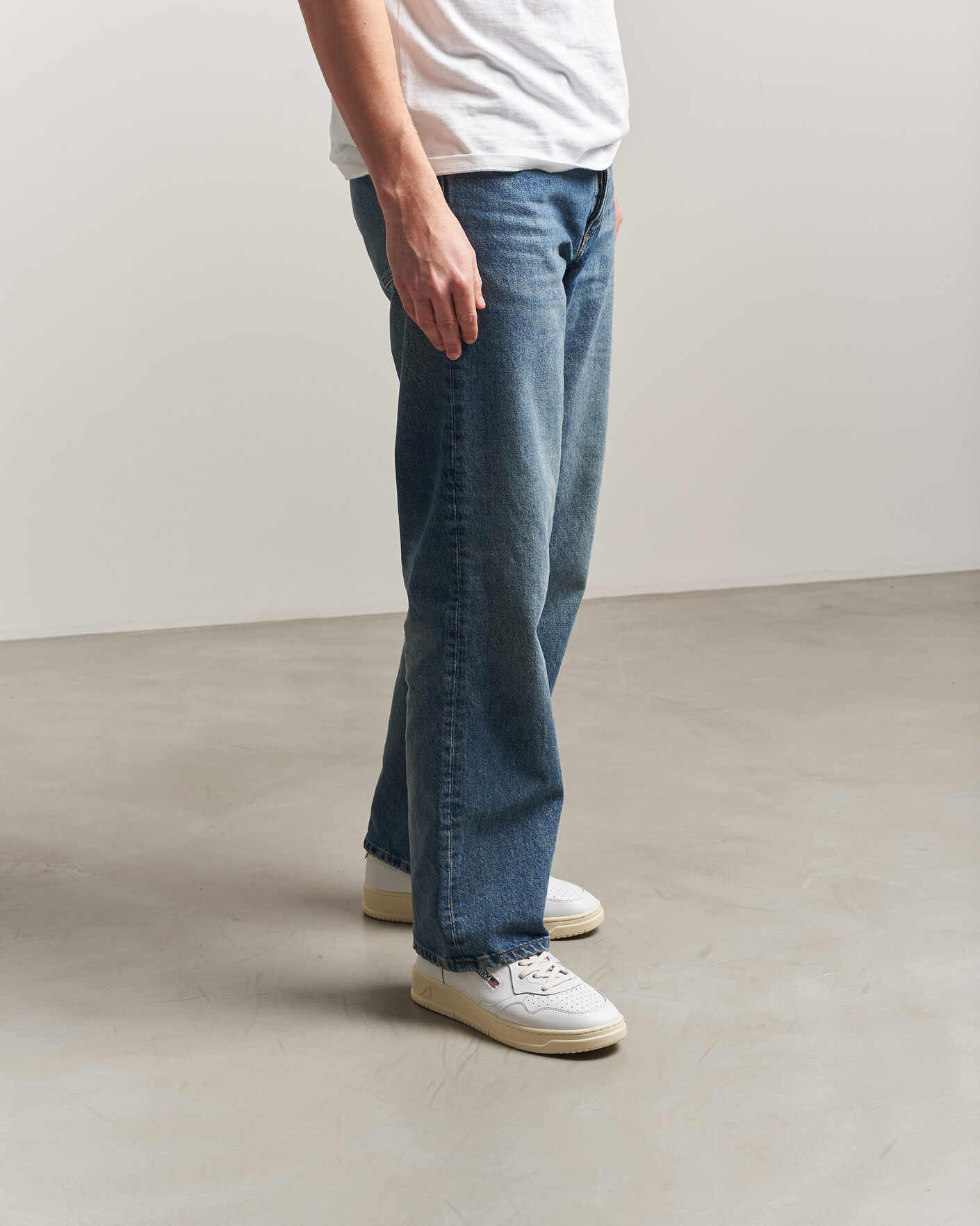 Heren | Sneakers | Autry | Medalist Low Sneaker White/Lemon Meringue