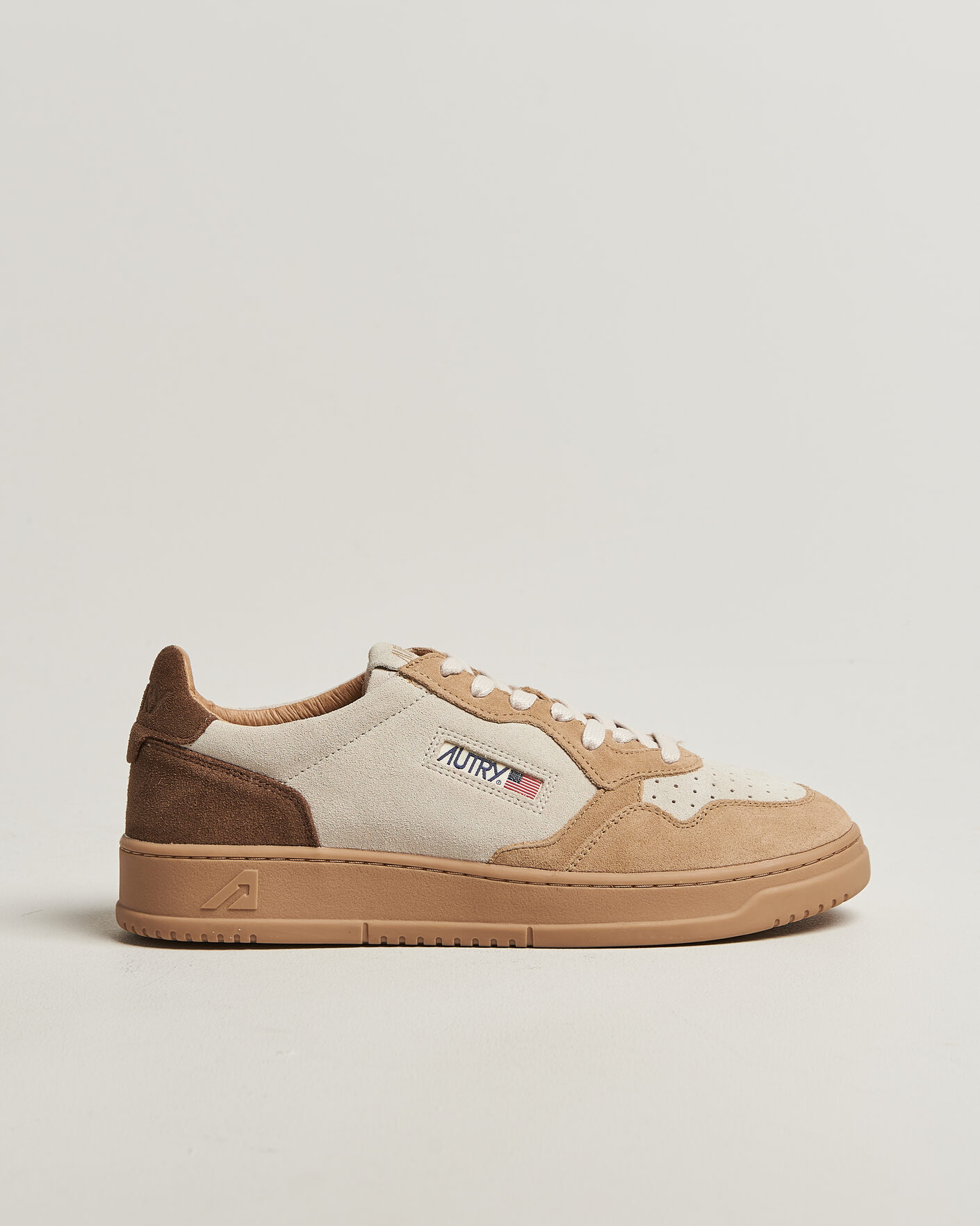 Heren | Sneakers | Autry | Medalist Low Suede Mix Sneaker Tundra/Egg/Peanut