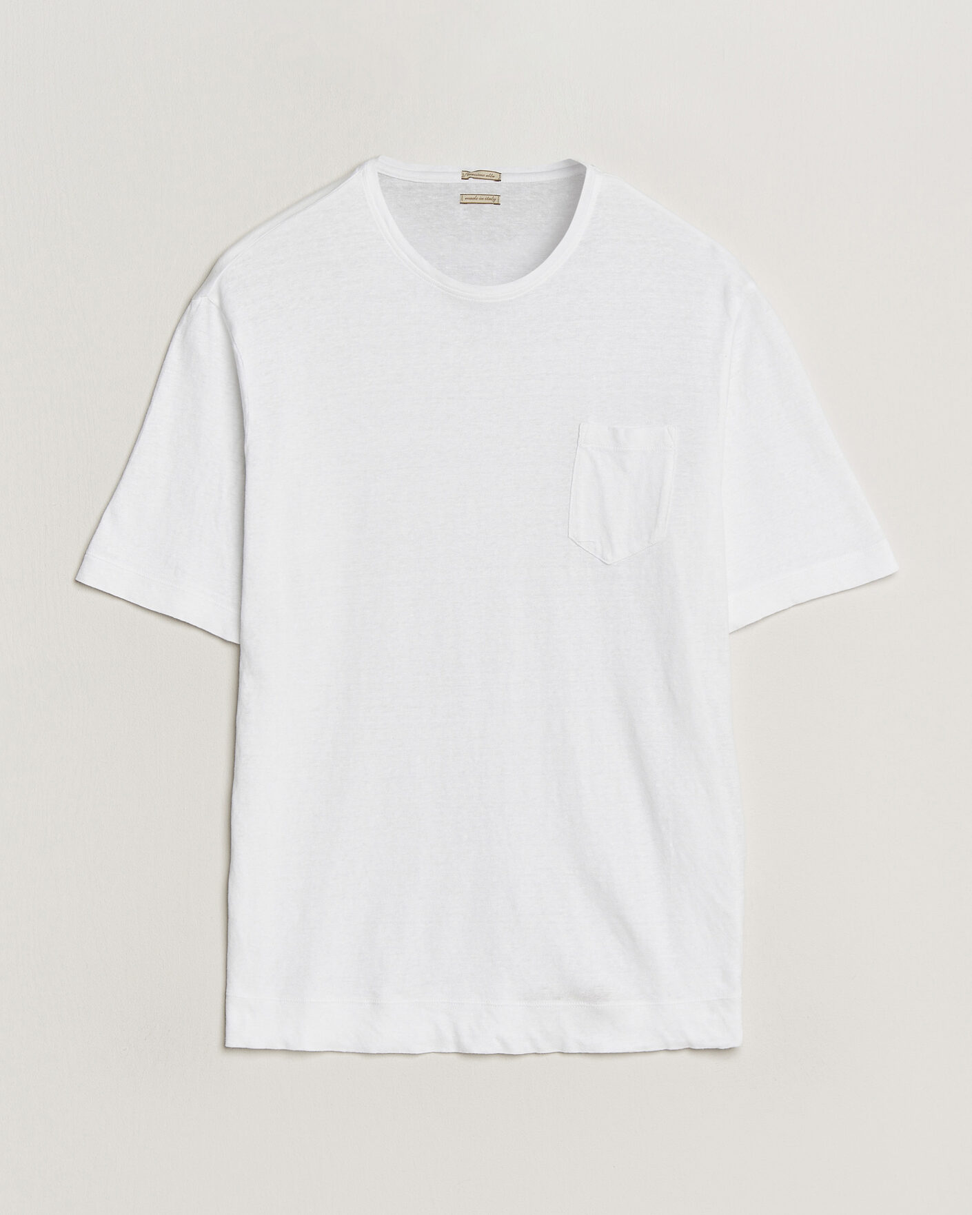 Heren | T-shirts | Massimo Alba | Panarea Cotton/Linen T-Shirt White