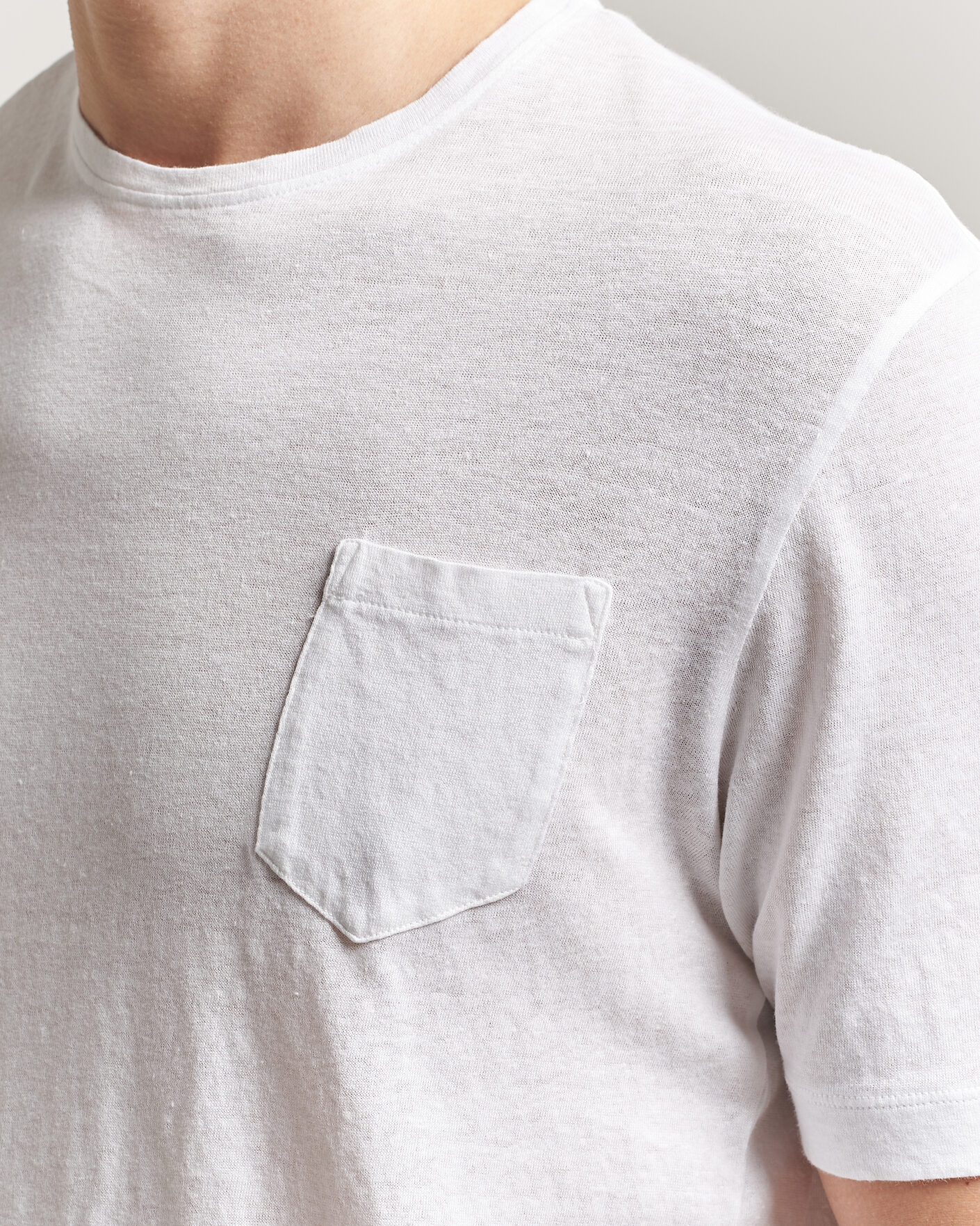 Heren | T-shirts | Massimo Alba | Panarea Cotton/Linen T-Shirt White