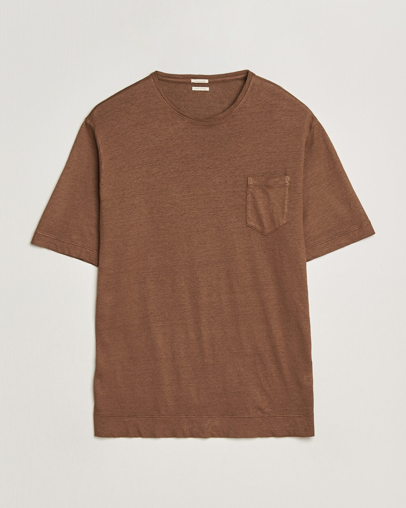 Heren | T-shirts | Massimo Alba | Panarea Cotton/Linen T-Shirt Wood