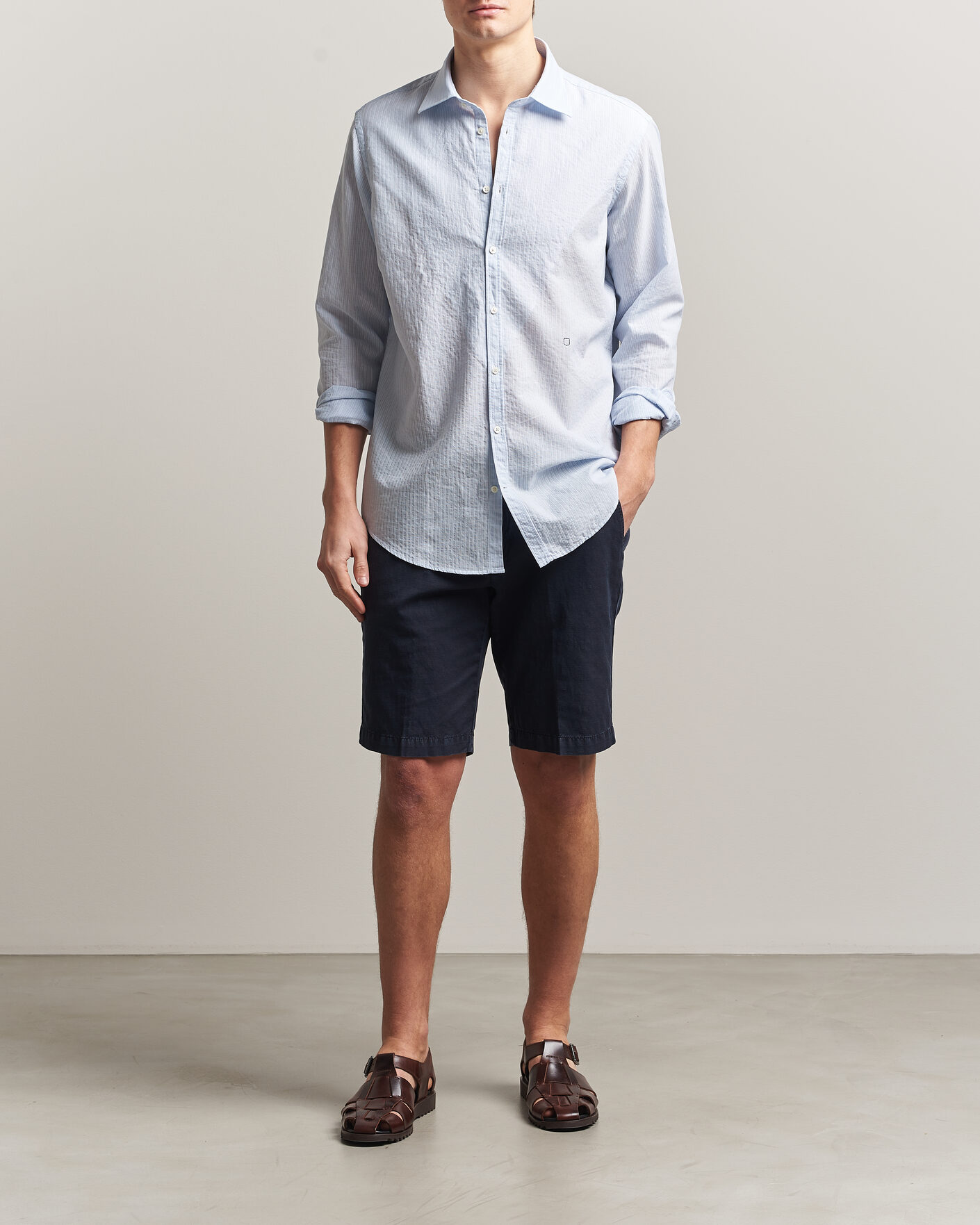 Heren | Overhemden | Massimo Alba | Genova Striped Shirt Sky Blue
