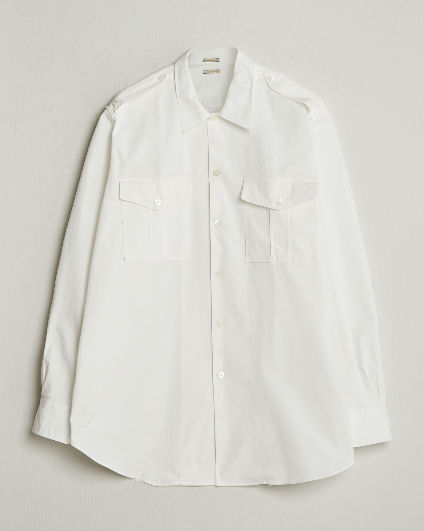 Heren | Overhemden | Massimo Alba | Army Double Pocket Shirt White