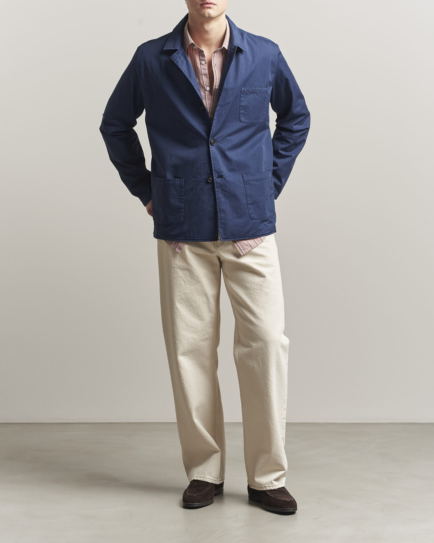 Heren | Jassen | Massimo Alba | Florida Cotton Shirt Jacket Midnight Blue