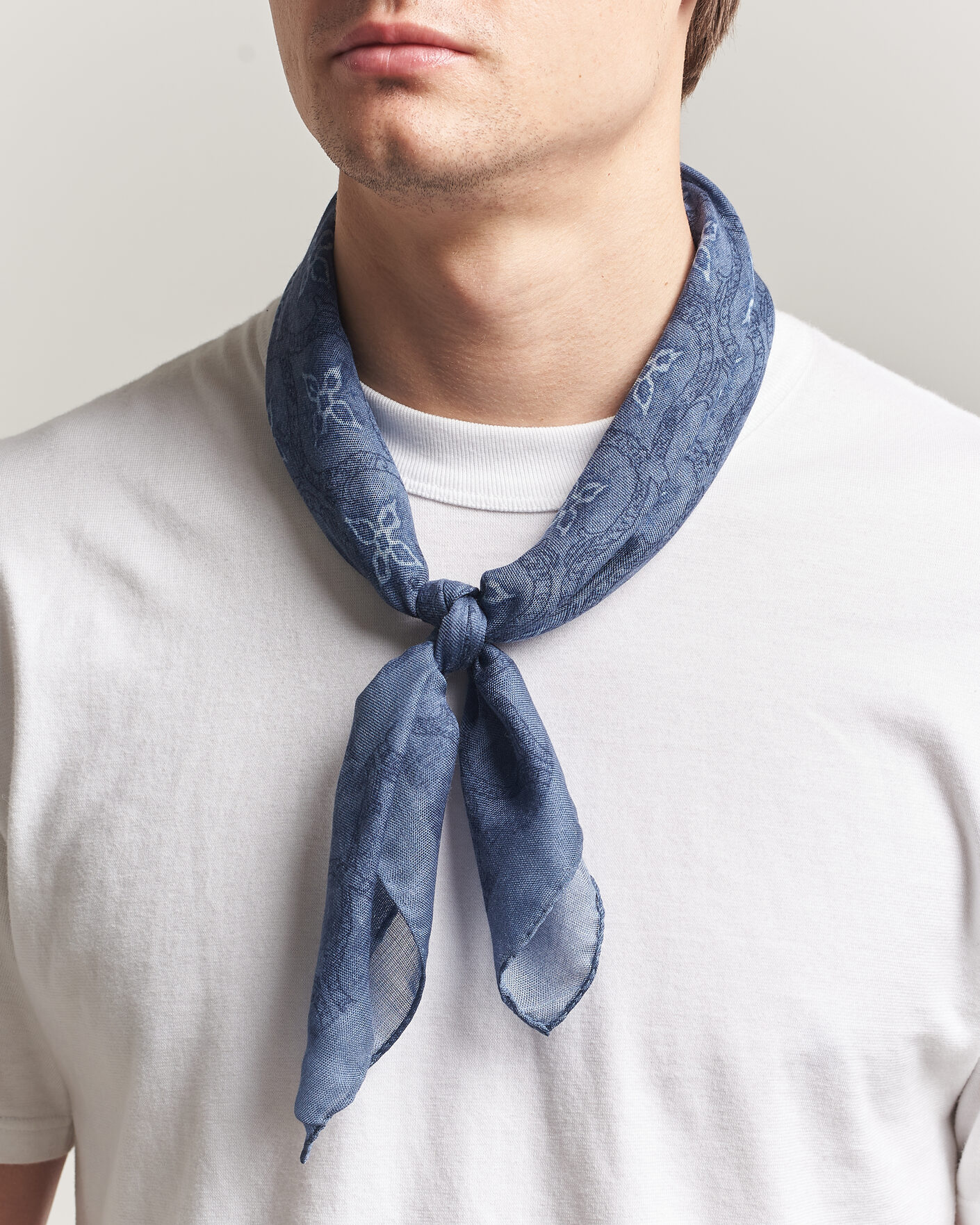 Heren | Sjaals | Massimo Alba | Cashmere/Silk Bandana Navy