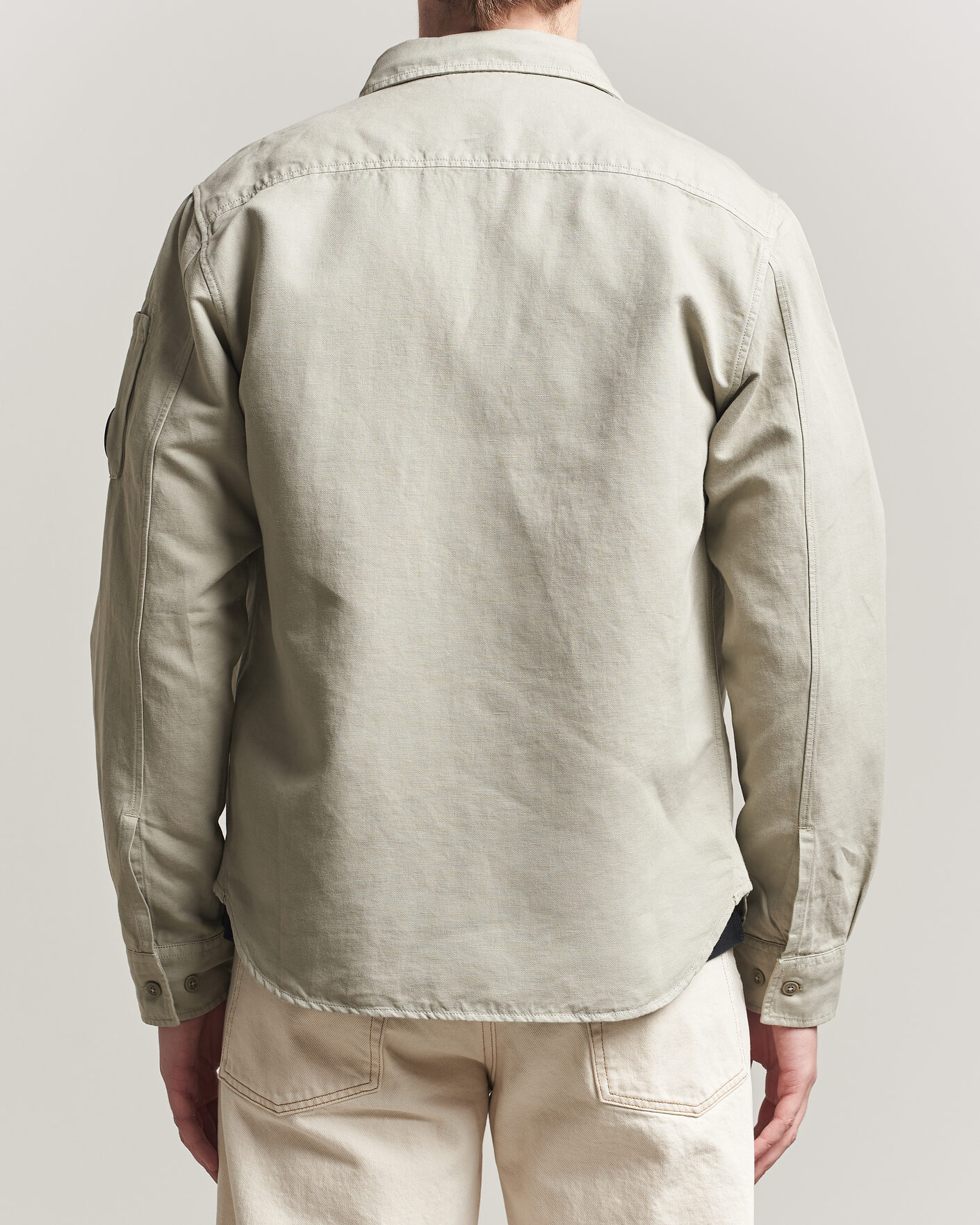 Heren | Overhemden | C.P. Company | Cotton/Linen Pocket Shirt Light Grey