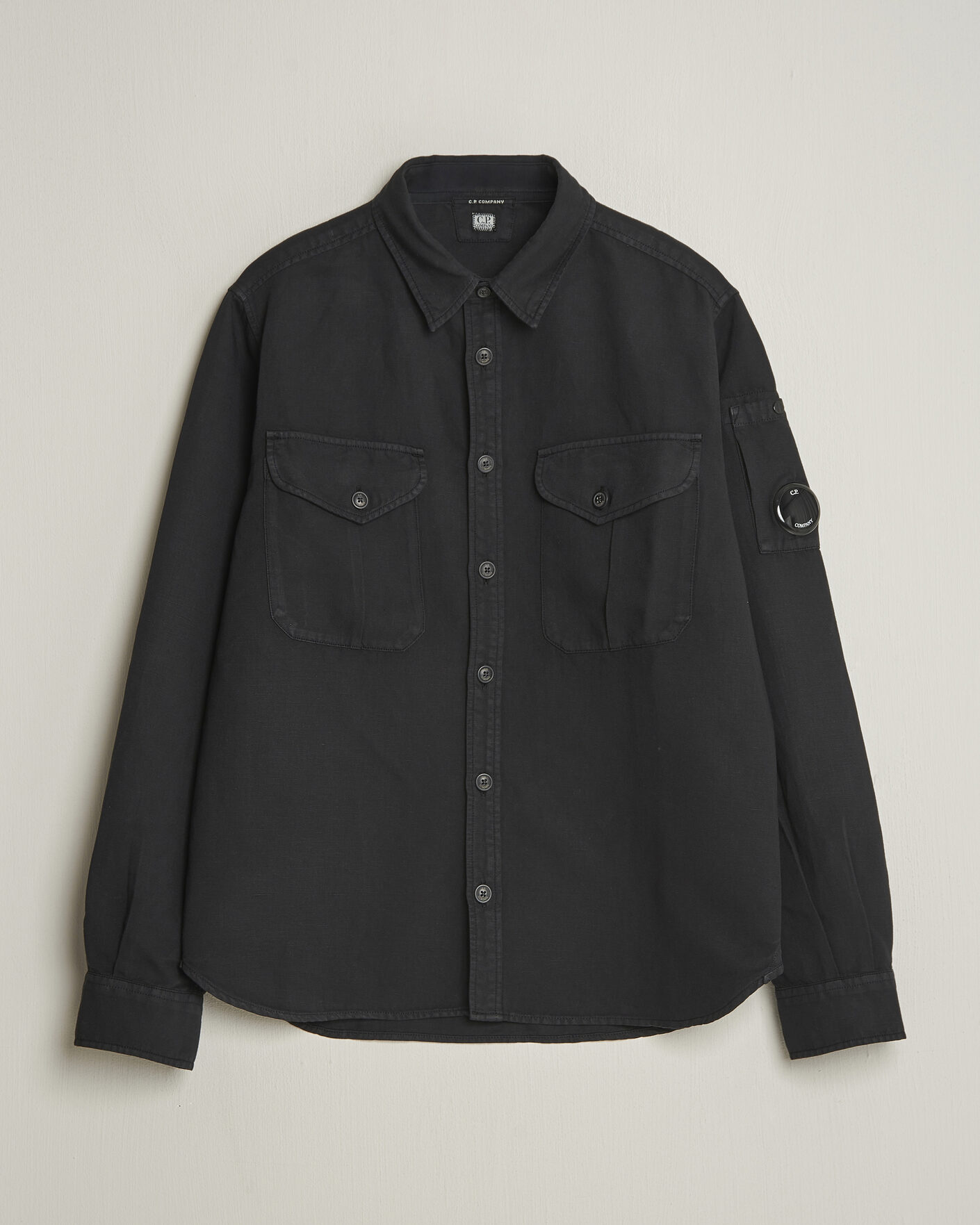 Heren | Overhemden | C.P. Company | Cotton/Linen Pocket Shirt Black