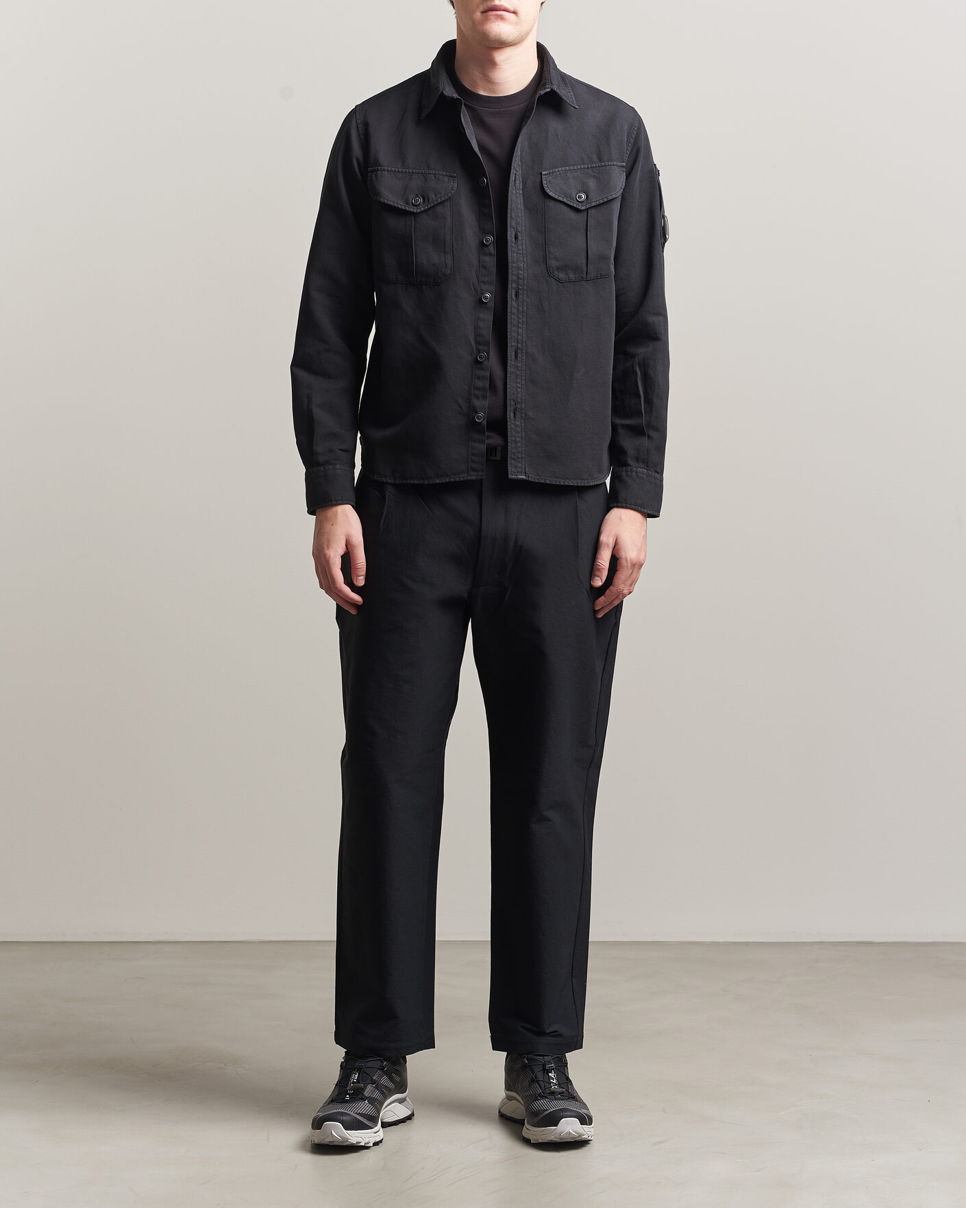 Heren | Overhemden | C.P. Company | Cotton/Linen Pocket Shirt Black