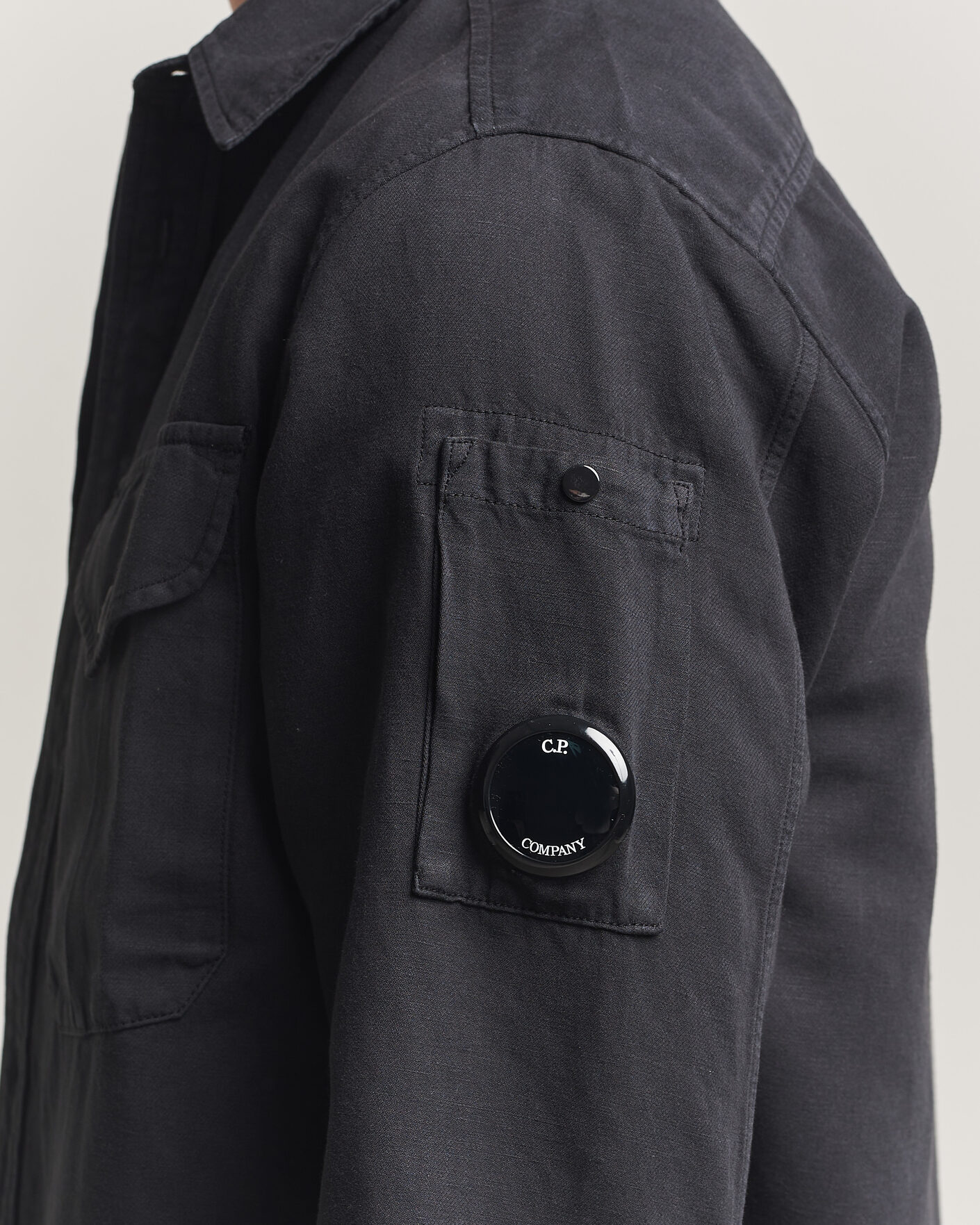 Heren | Overhemden | C.P. Company | Cotton/Linen Pocket Shirt Black