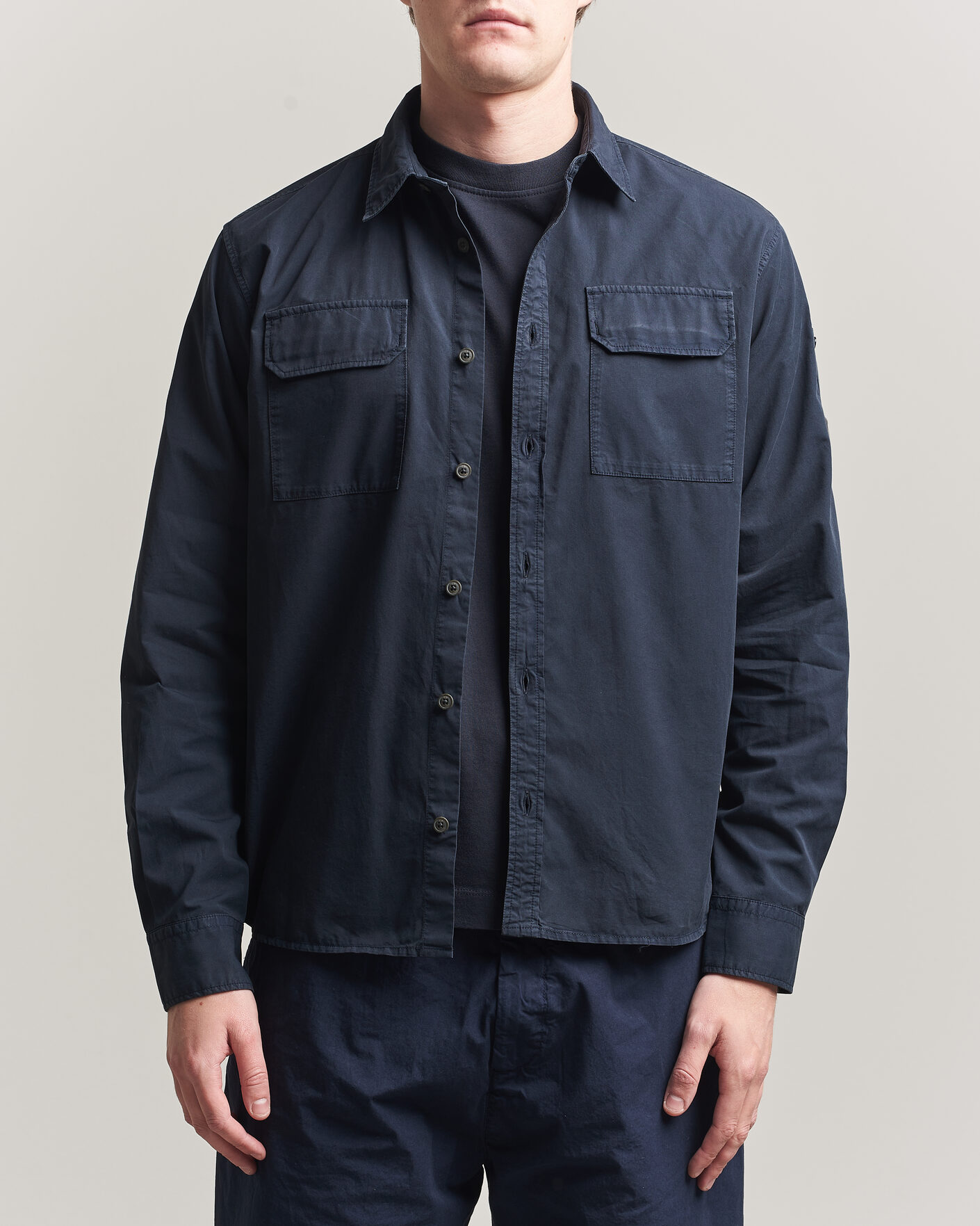 Heren | Overhemden | C.P. Company | Organic Gabardine Pocket Shirt Navy