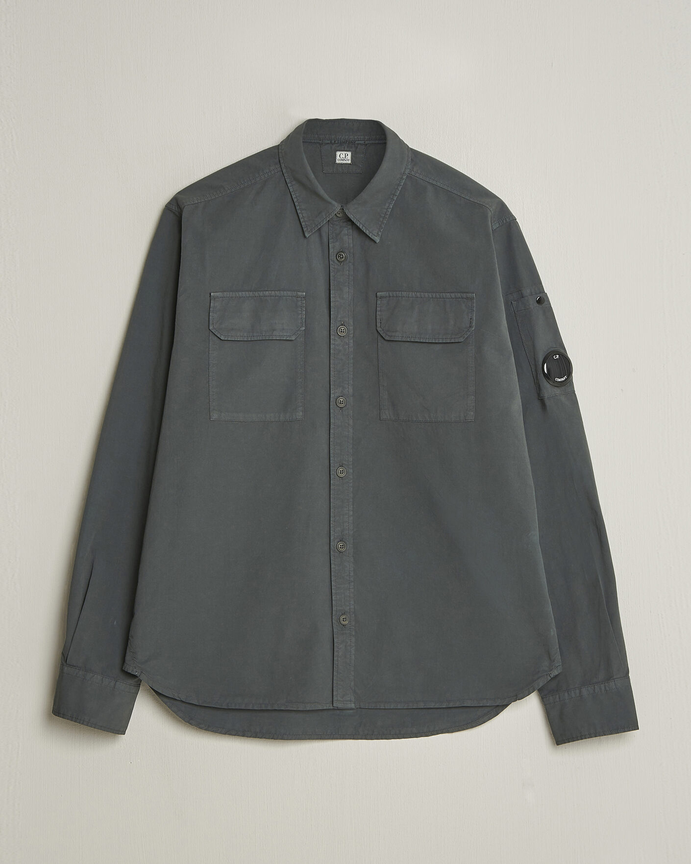 Heren | Overhemden | C.P. Company | Organic Gabardine Pocket Shirt Dark Grey