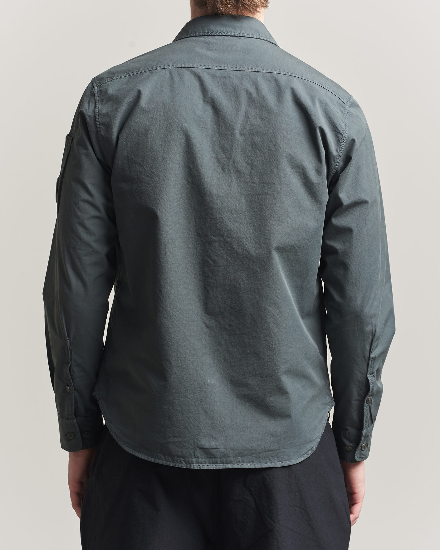 Heren | Overhemden | C.P. Company | Organic Gabardine Pocket Shirt Dark Grey