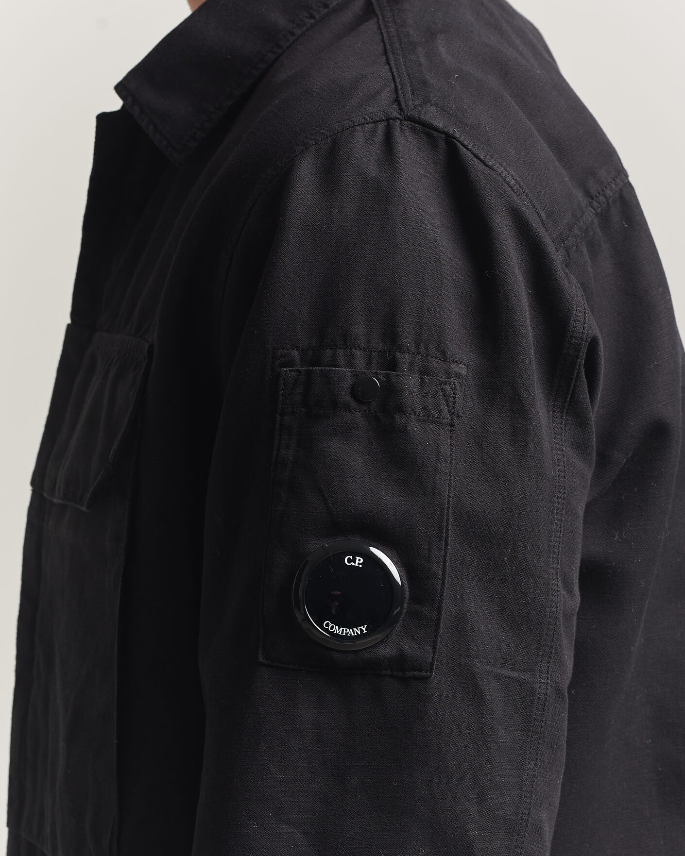 Heren | Overhemden | C.P. Company | Cotton/Linen Zip Overshirt Black