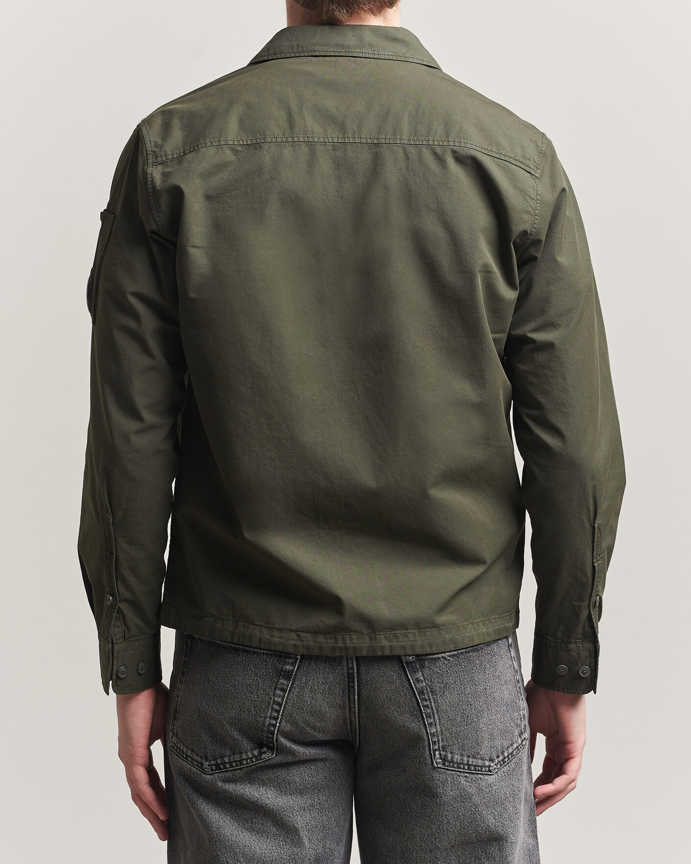 Heren | Overhemden | C.P. Company | Garment Dyed Gabardine Zip Overshirt Dark Green