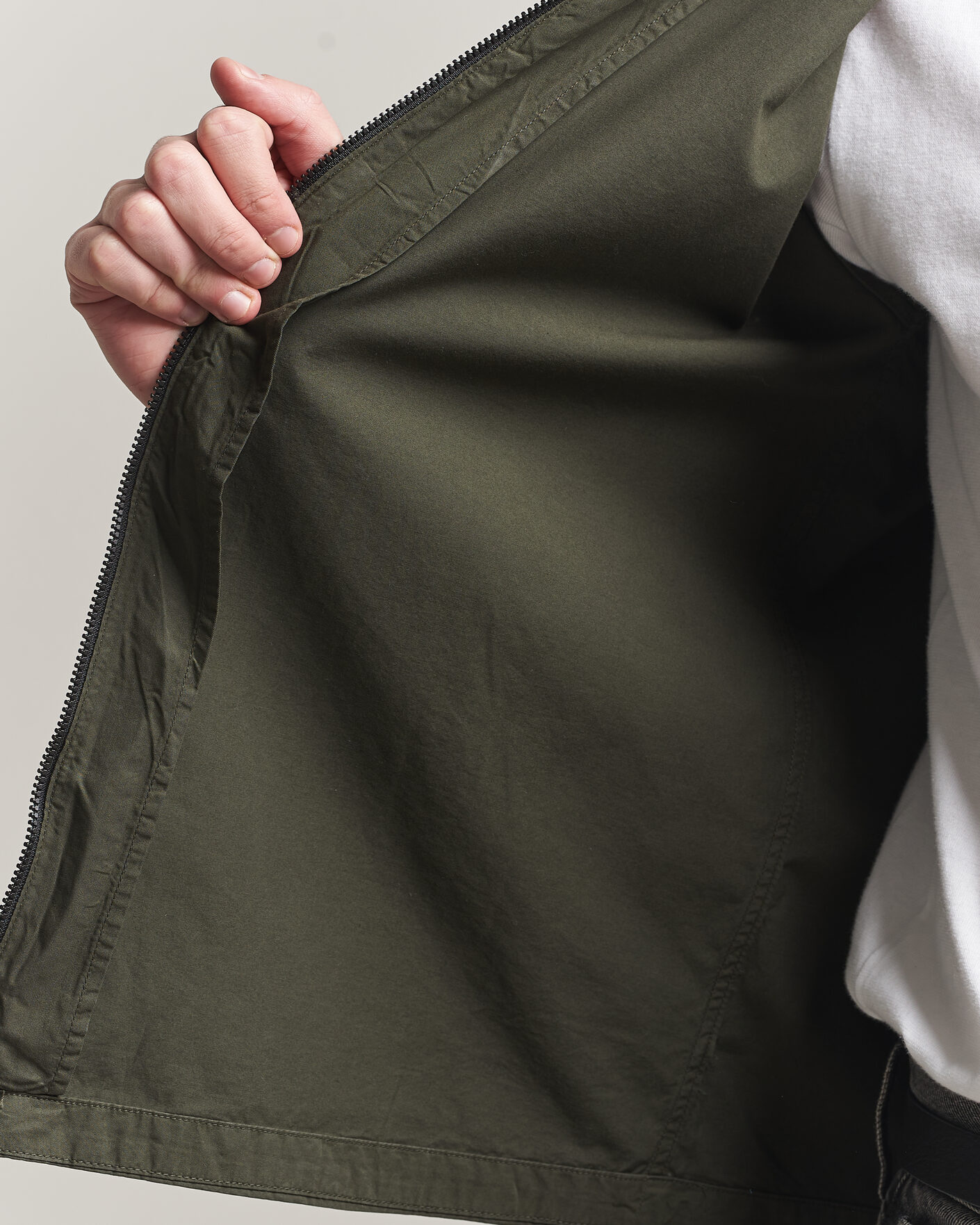 Heren | Overhemden | C.P. Company | Garment Dyed Gabardine Zip Overshirt Dark Green