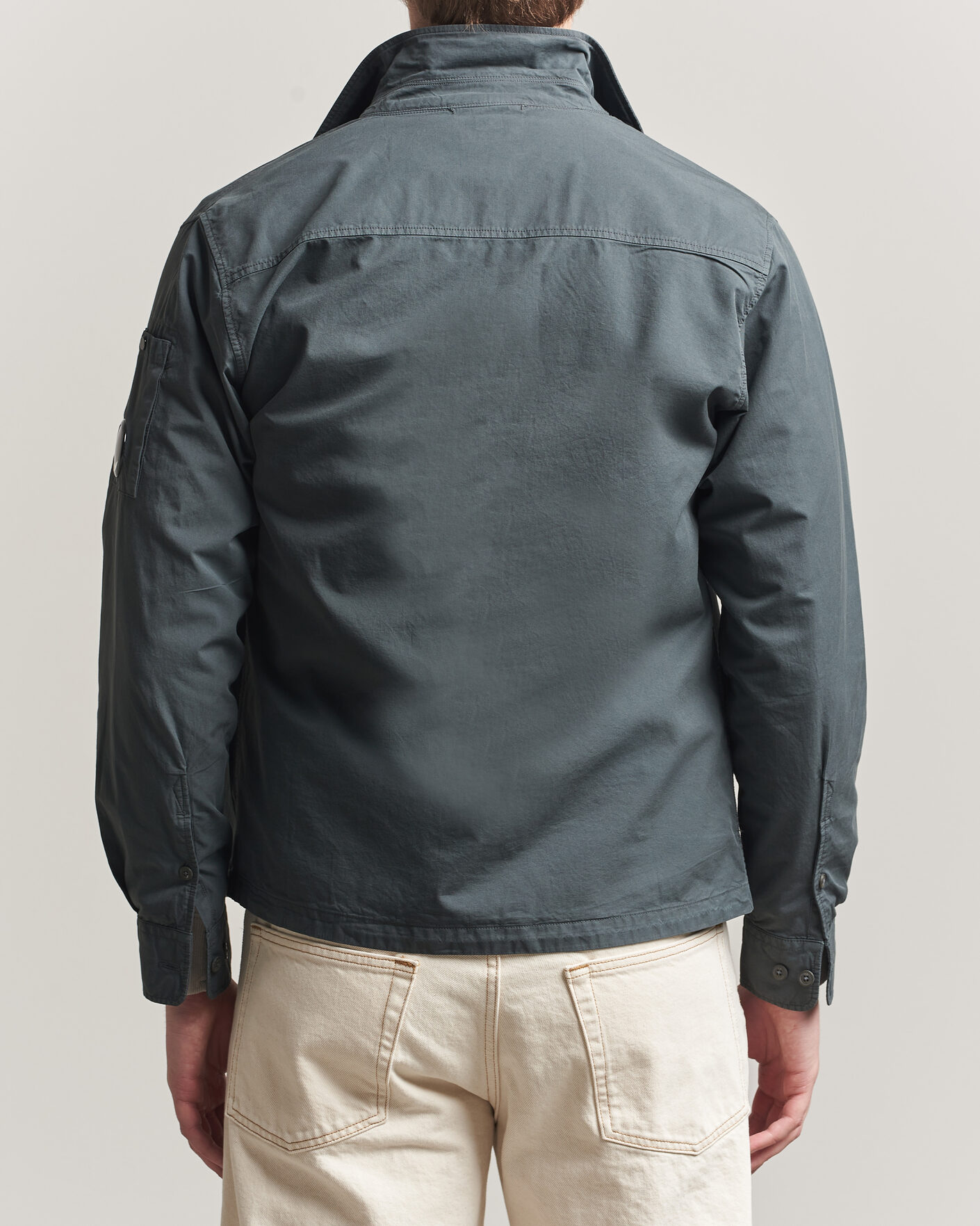 Heren | Overhemden | C.P. Company | Garment Dyed Gabardine Zip Overshirt Dark Grey