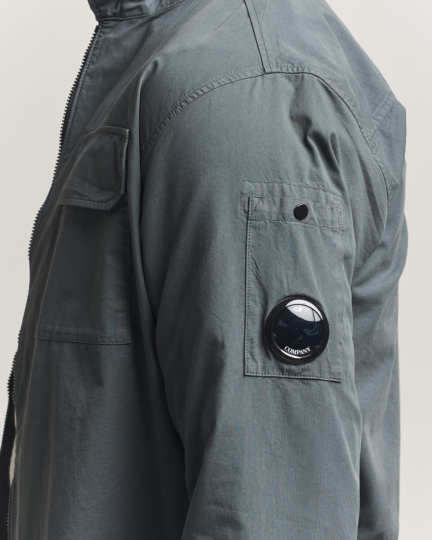 Heren | Overhemden | C.P. Company | Garment Dyed Gabardine Zip Overshirt Dark Grey
